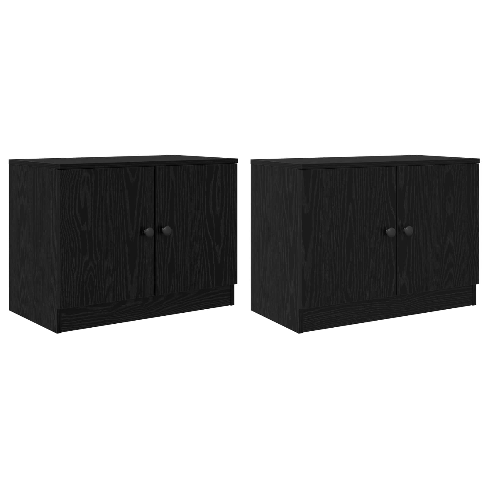Ormarić za krevet s pohranom 2 pcs Crni Hrast 66 x 35 x 48 cm