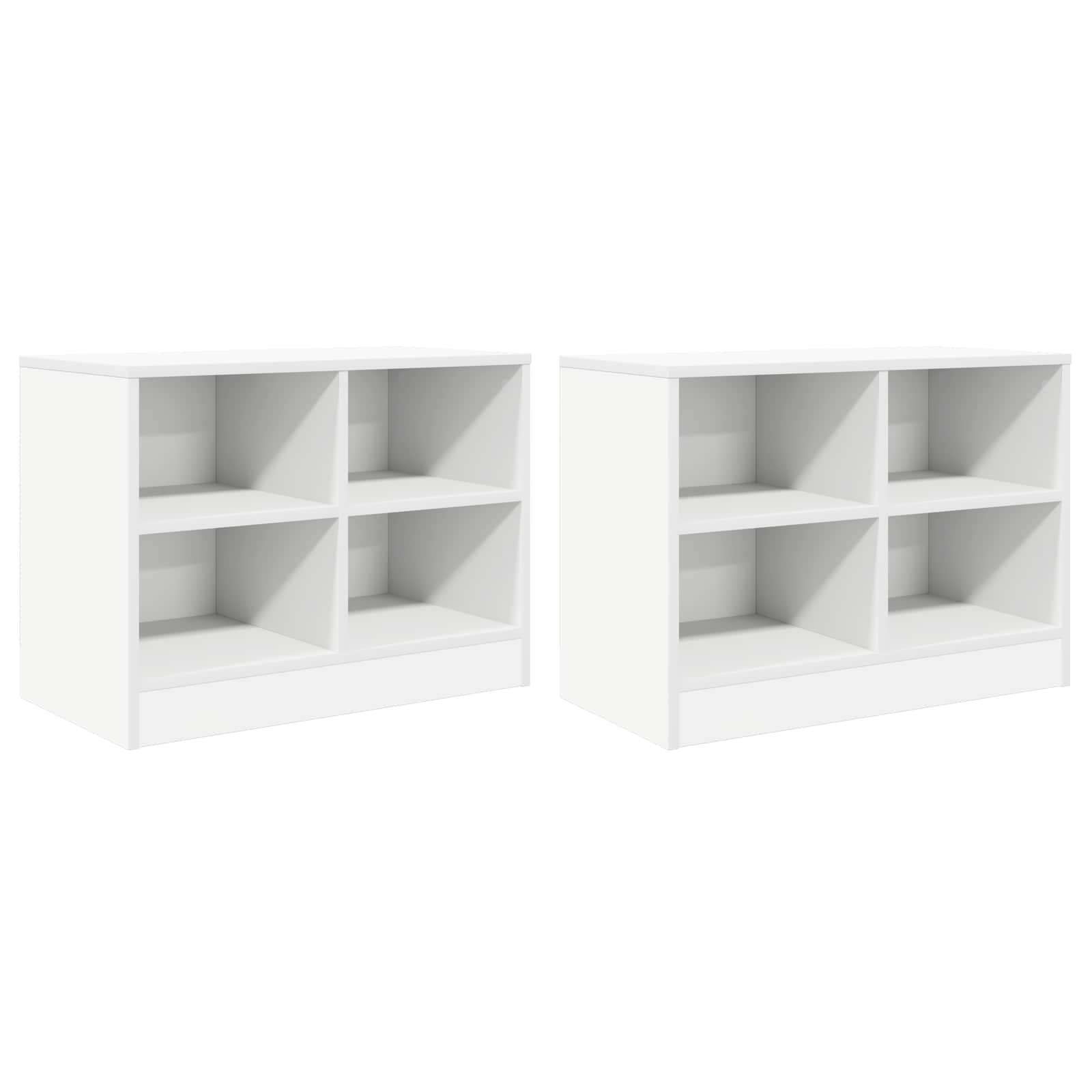 Ormarić za krevet s policom 2 pcs Bijela 66 x 33 x 48 cm