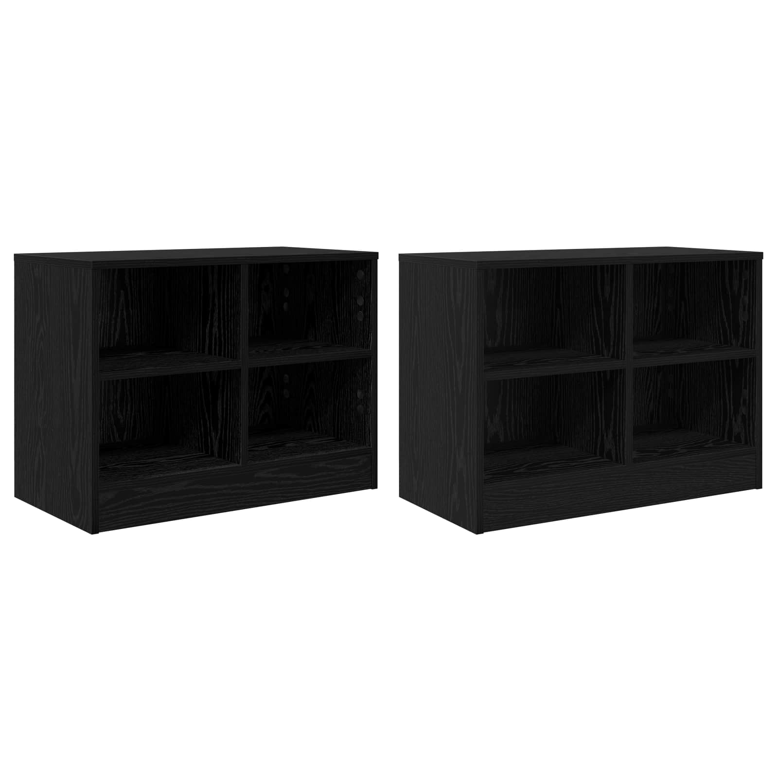 Ormarić za krevet s policom 2 pcs Crni hrast 66 x 33 x 48 cm