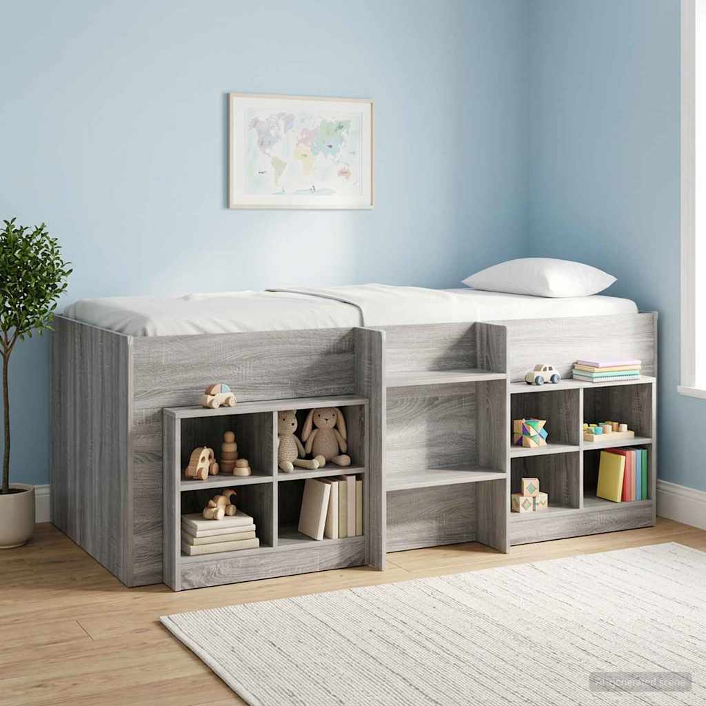 Ormarić za krevet s policom 2 pcs Siva Sonoma 66 x 33 x 48 cm
