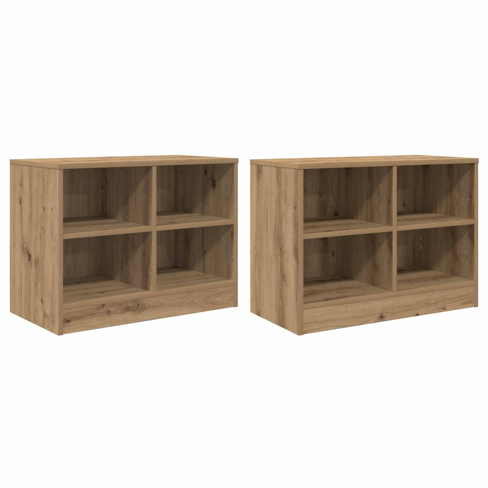 Ormarić za krevet s policom 2 pcs Hrast artisan 66 x 33 x 48 cm
