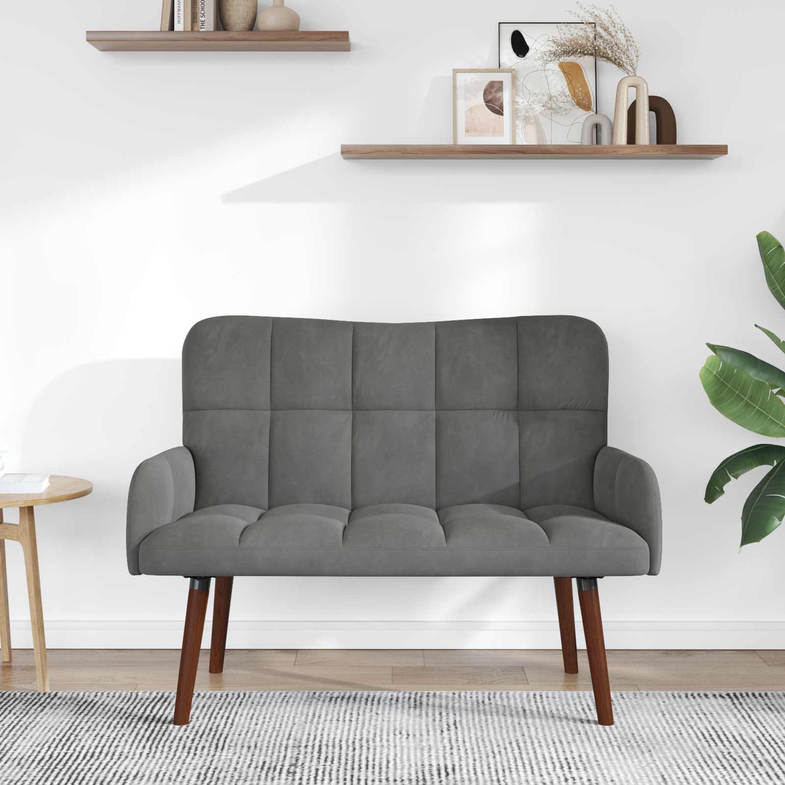 Sofa za dvije osobe Tamnosiva 115 x 61 x 87 cm Baršun