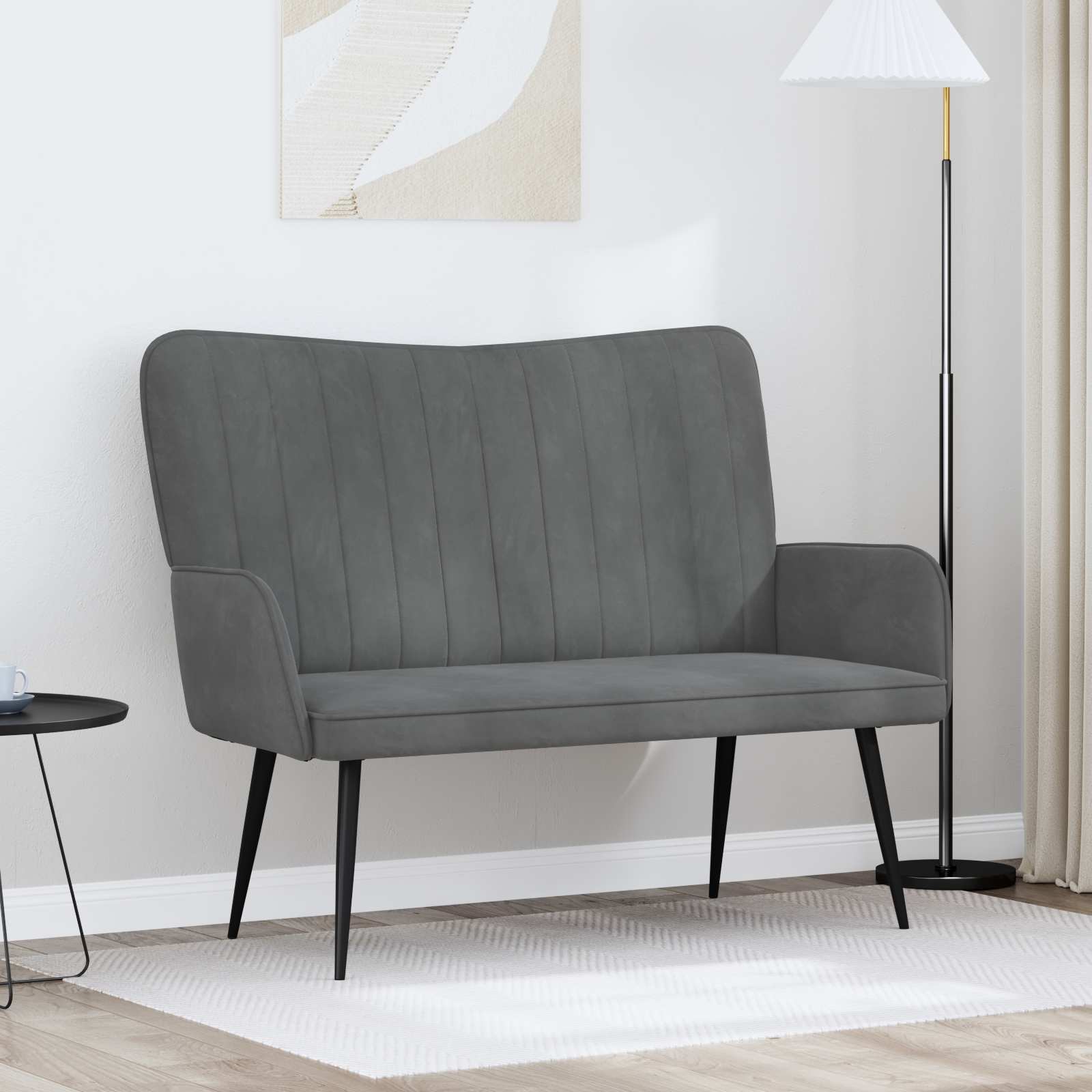 Sofa za dvije osobe Tamnosiva 115 x 61 x 87 cm Baršun