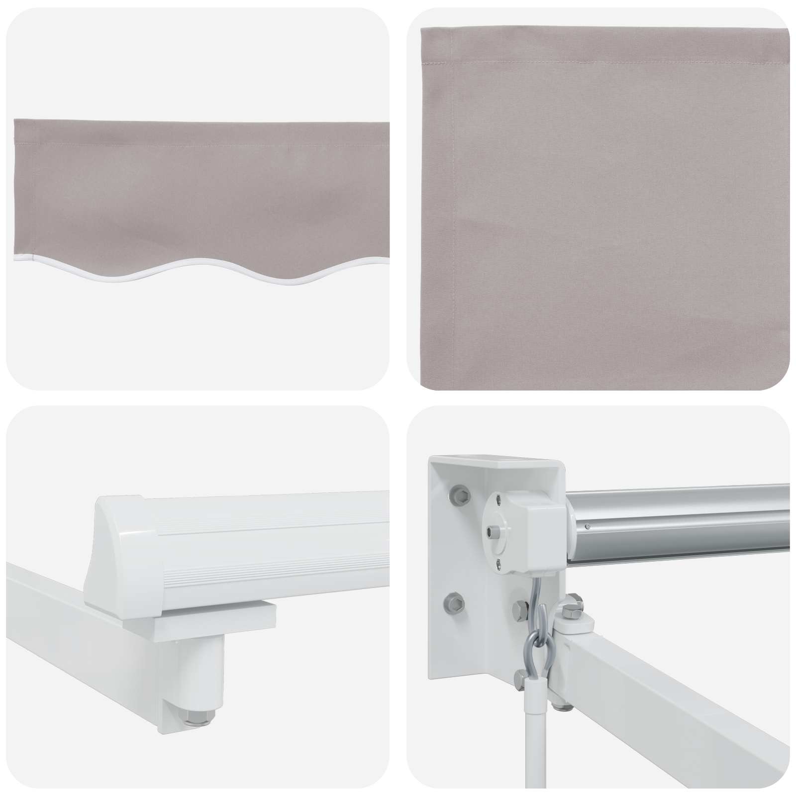 Povlačivi tende Svjetlosiva 3 x 2 m 100% Poliester i Aluminij