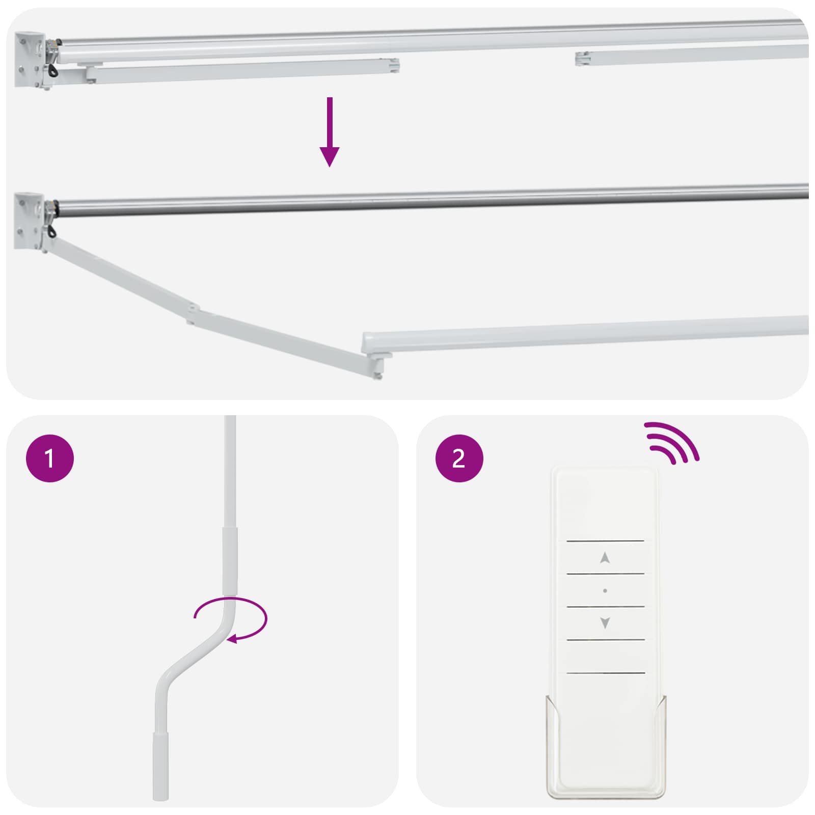 Električna retraktabilna tenda Antracit i bijelo 4 x 2 m