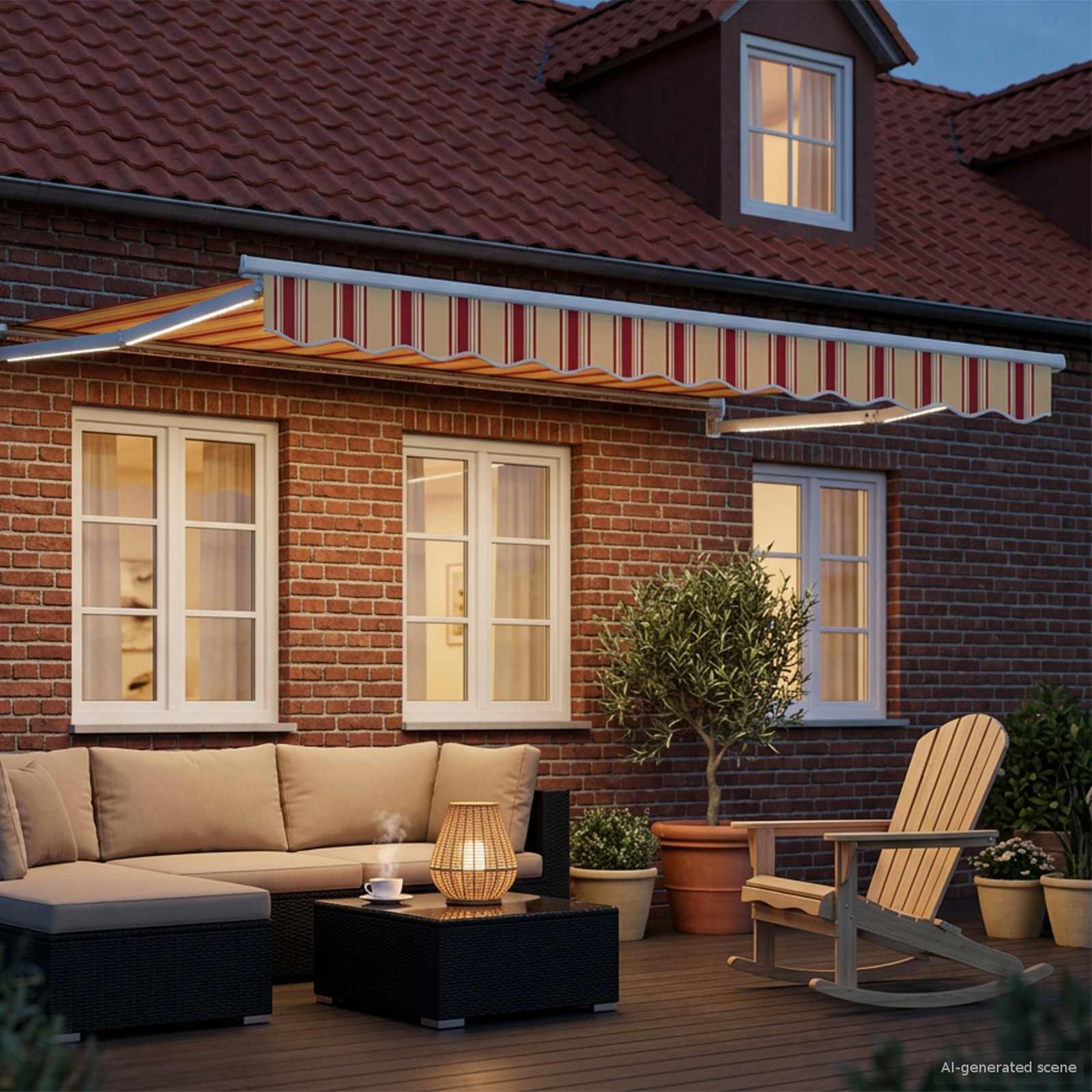 Ručna zlačivna tenda s LED diodama Šareni 2,5 x 2 m