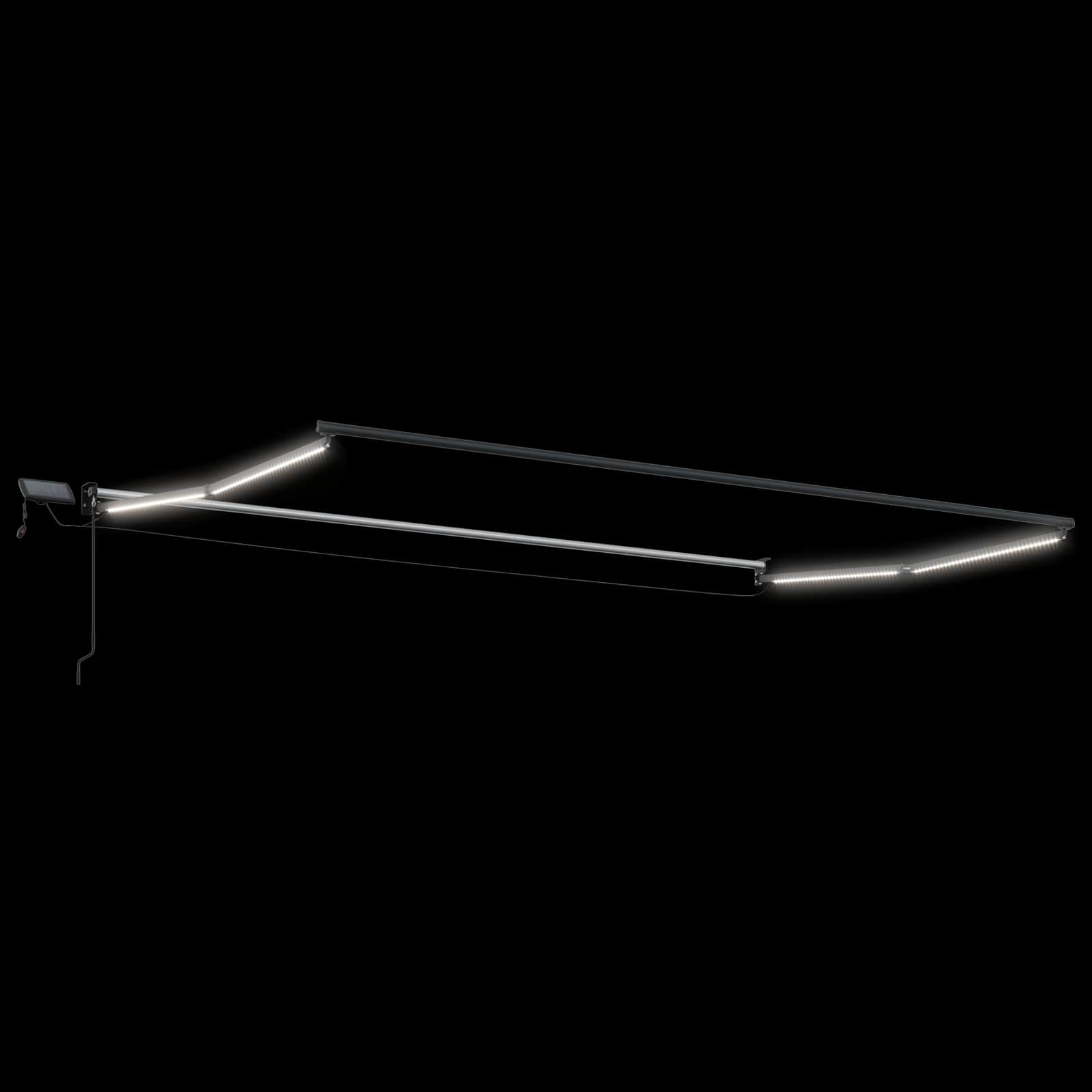 Ručna zlačivna tenda s LED diodama Antracit 4 x 2 m