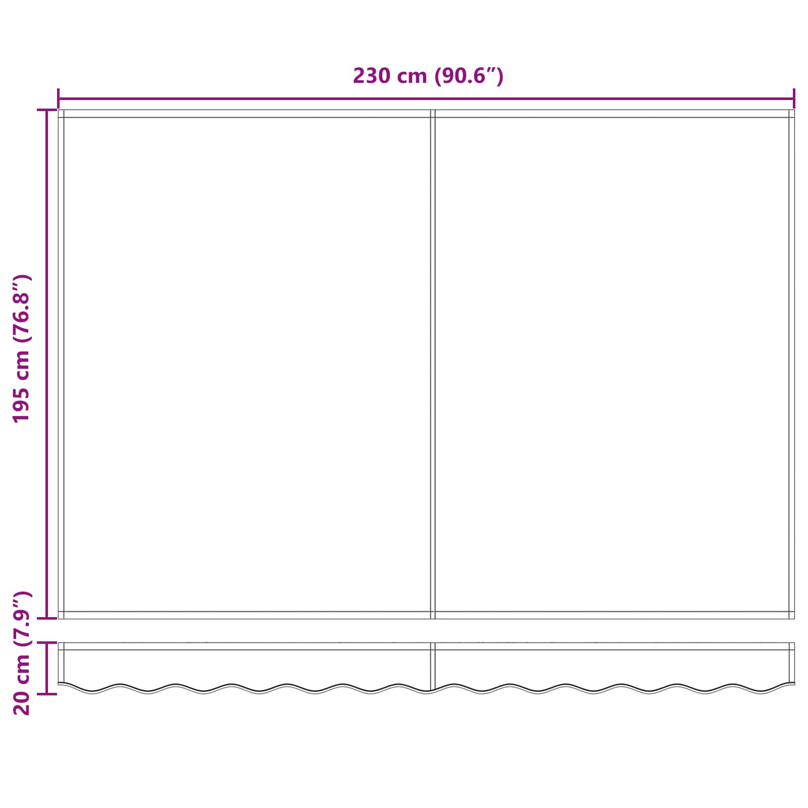 Električna retraktabilna tenda Šareni 2,5 x 2 m