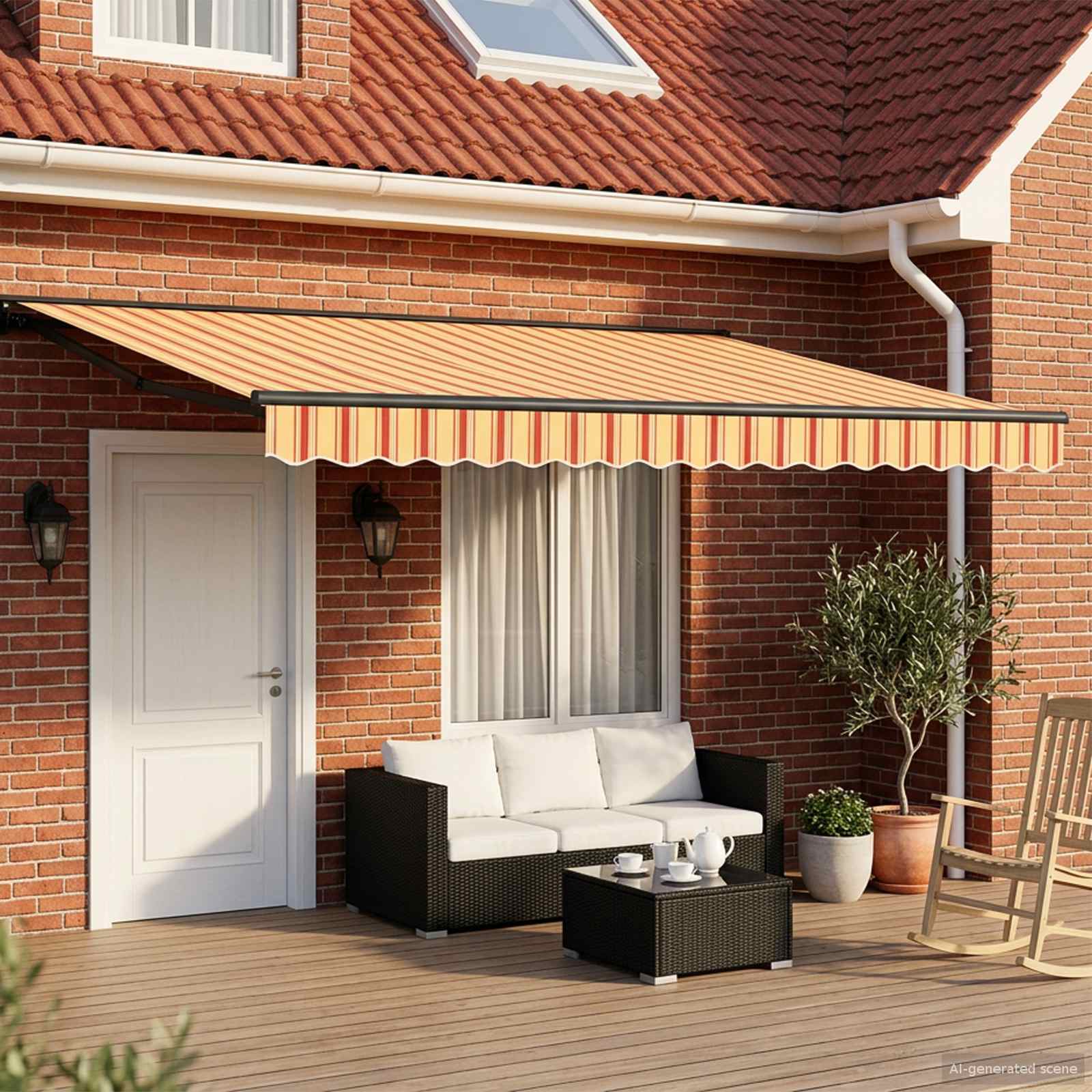Ručno sklopiva tenda Žuta i narančasta 4 × 3,5 m