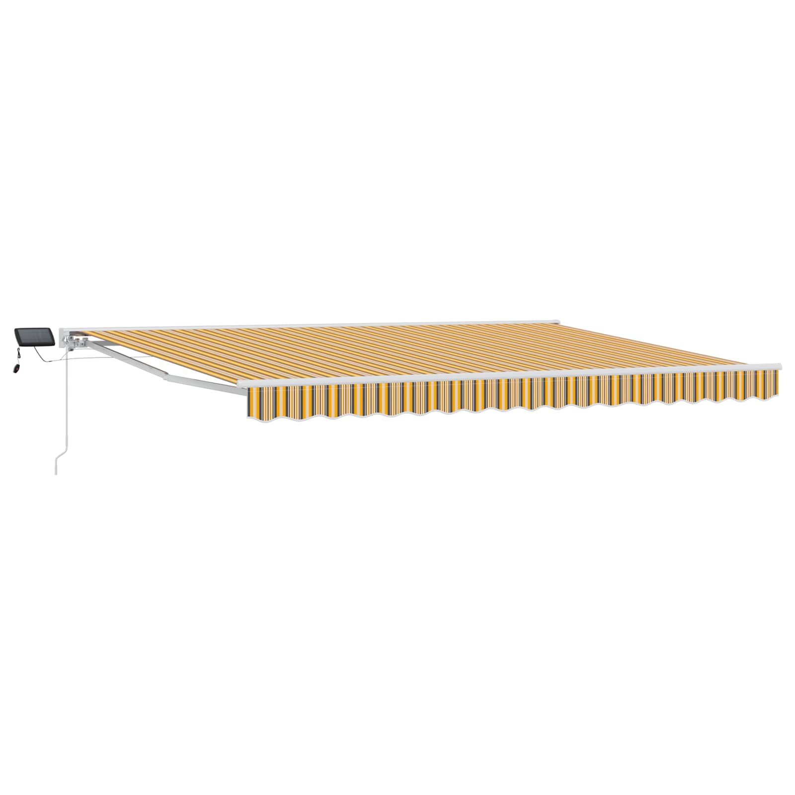 Ručni okvir tende s LED-ima Žuta, siva i bijela 5 × 3,5 m