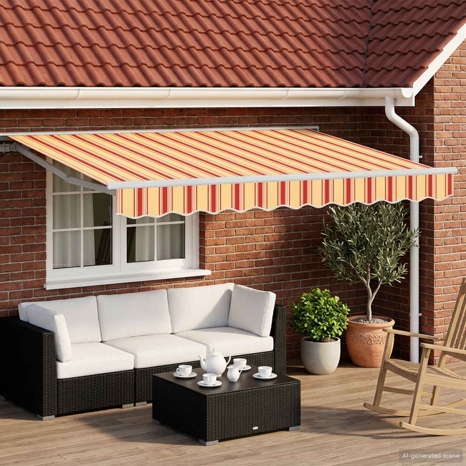Električna retraktabilna tenda 3 x 2 m Poliester s PU premazom