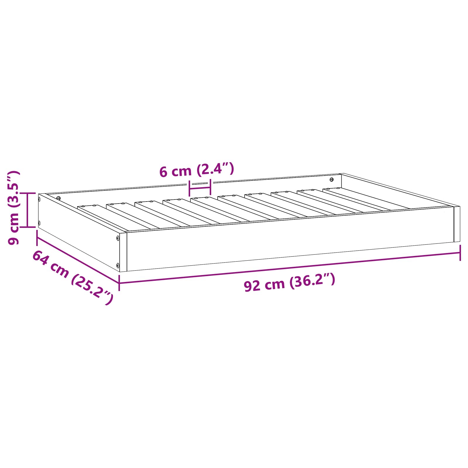 Krevet za psa Vosak smeđa 92 x 64 x 9 cm Čvrsto borovo drvo
