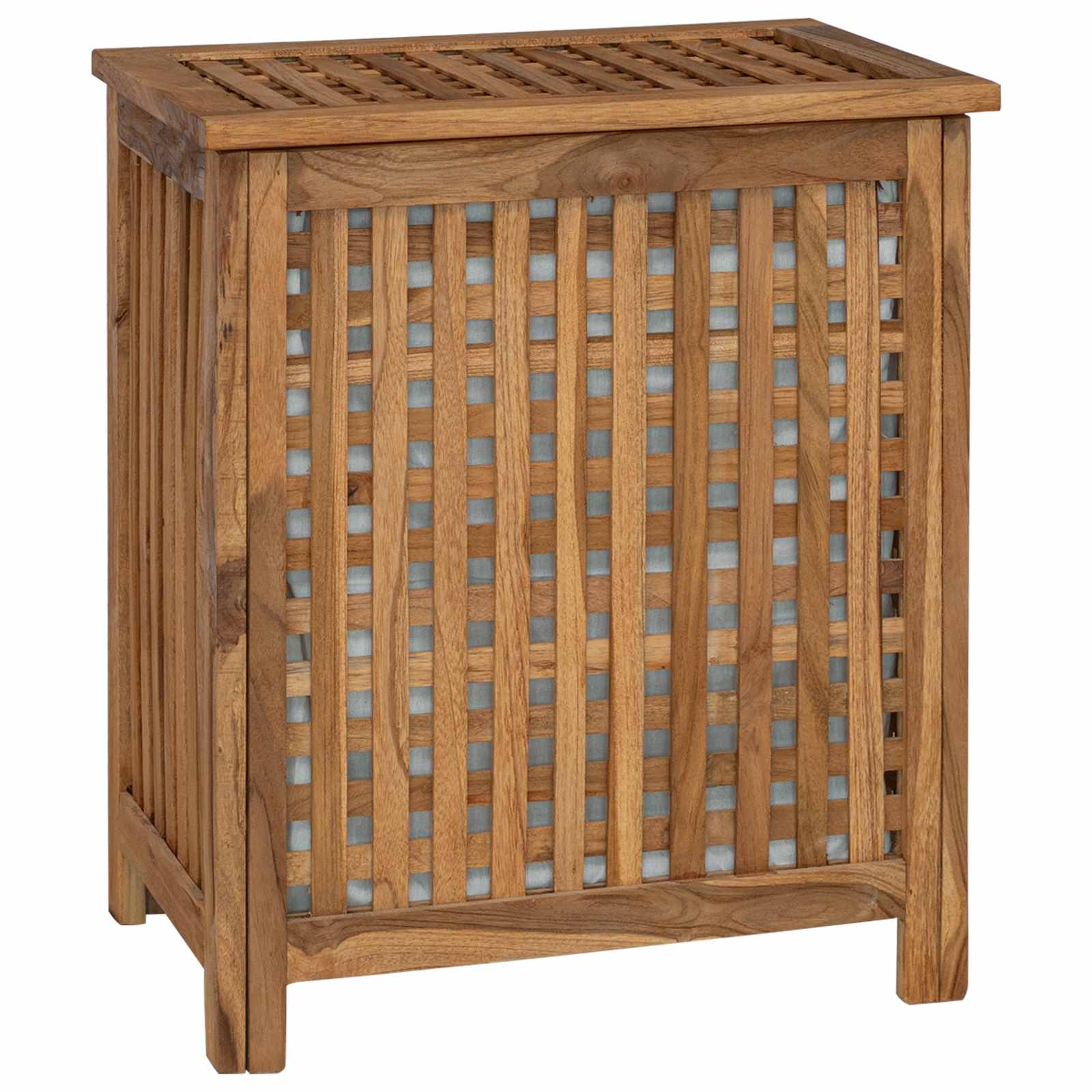 Košarica za rublje Prirodna 50 x 35 x 60 cm Čvrsto teak drvo
