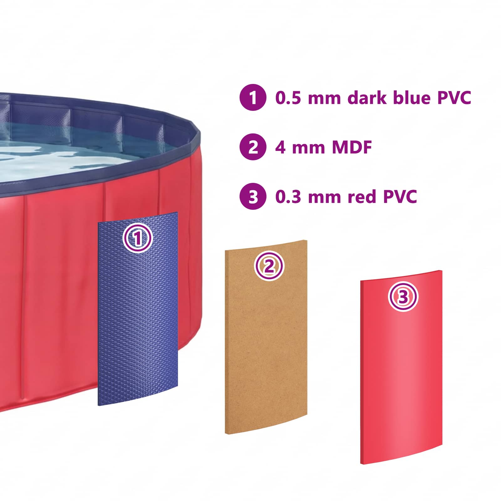 Bazen za pse Crvena Ø200 x 30 cm Debeli PVC