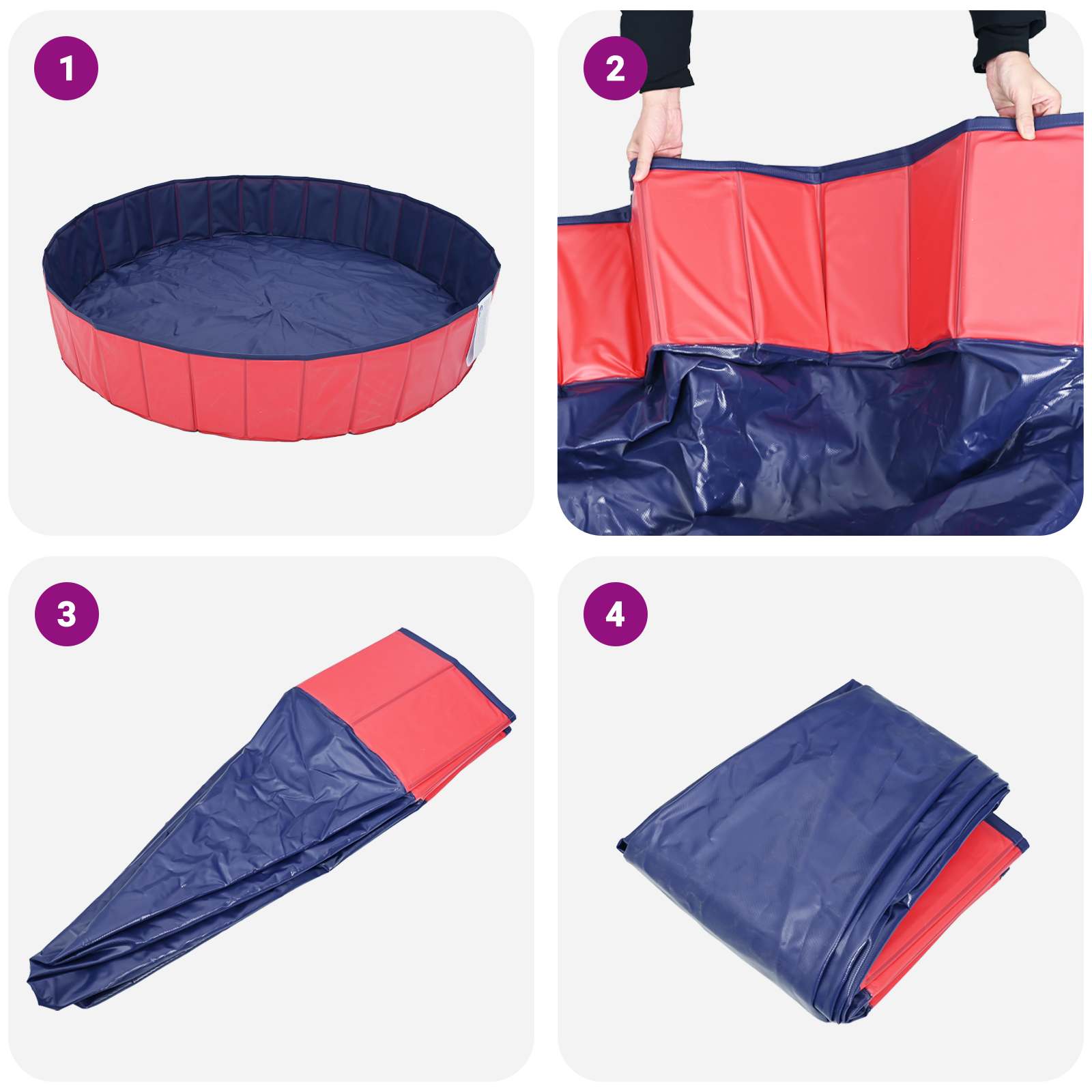 Bazen za pse Crvena Ø300 x 38 cm Debeli PVC