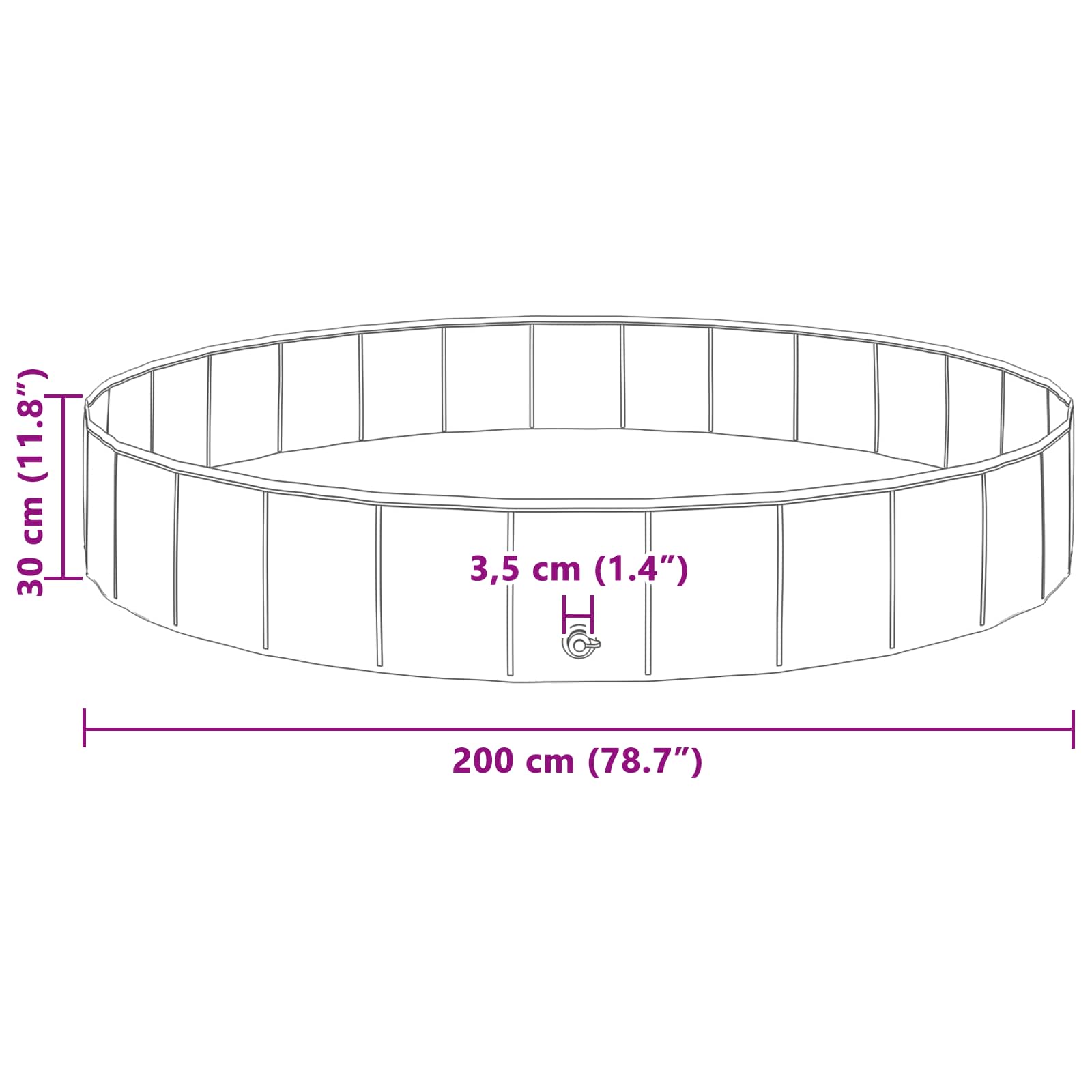 Bazen za pse Plava Ø200 x 30 cm Debeli PVC