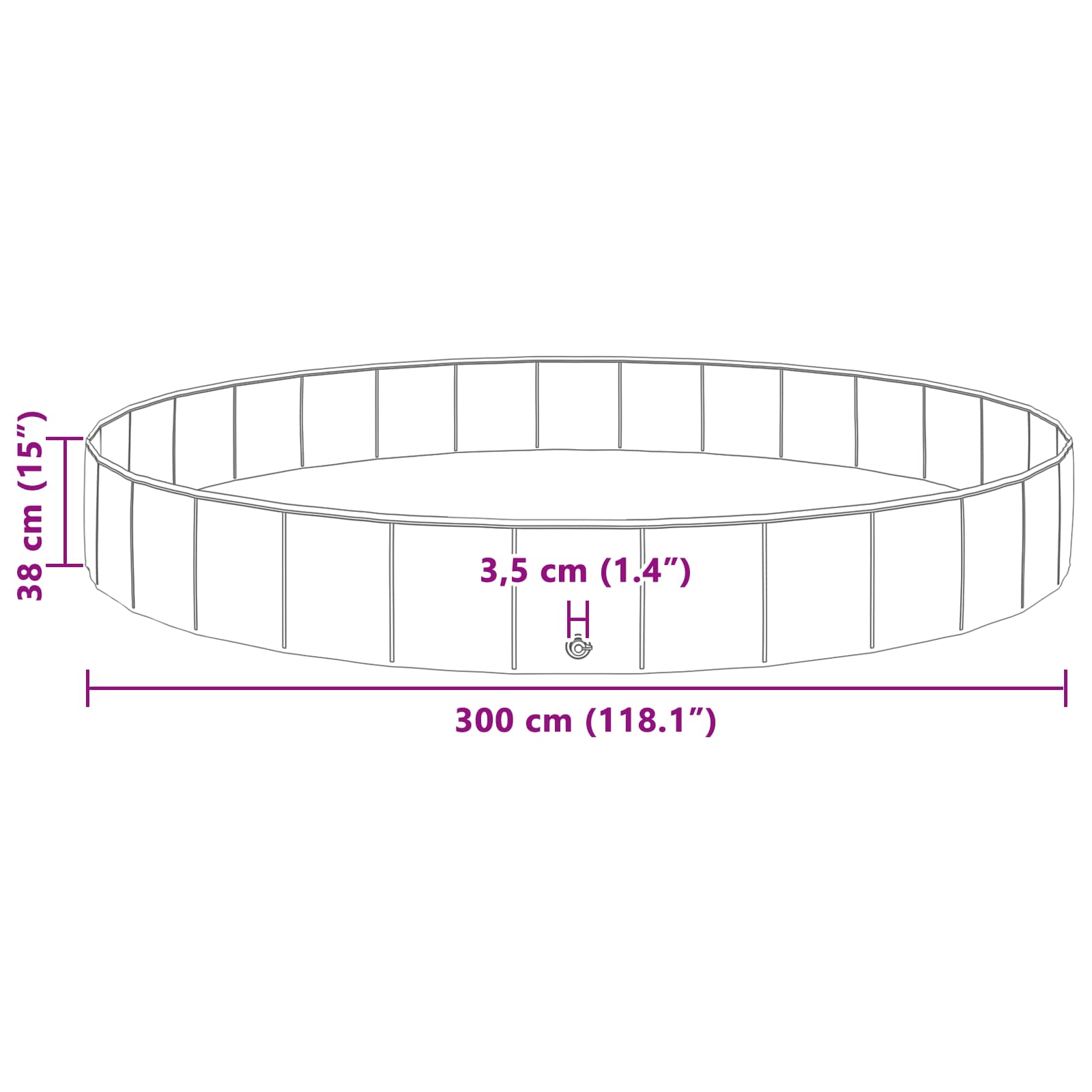 Bazen za pse Plava Ø300 x 38 cm Debeli PVC