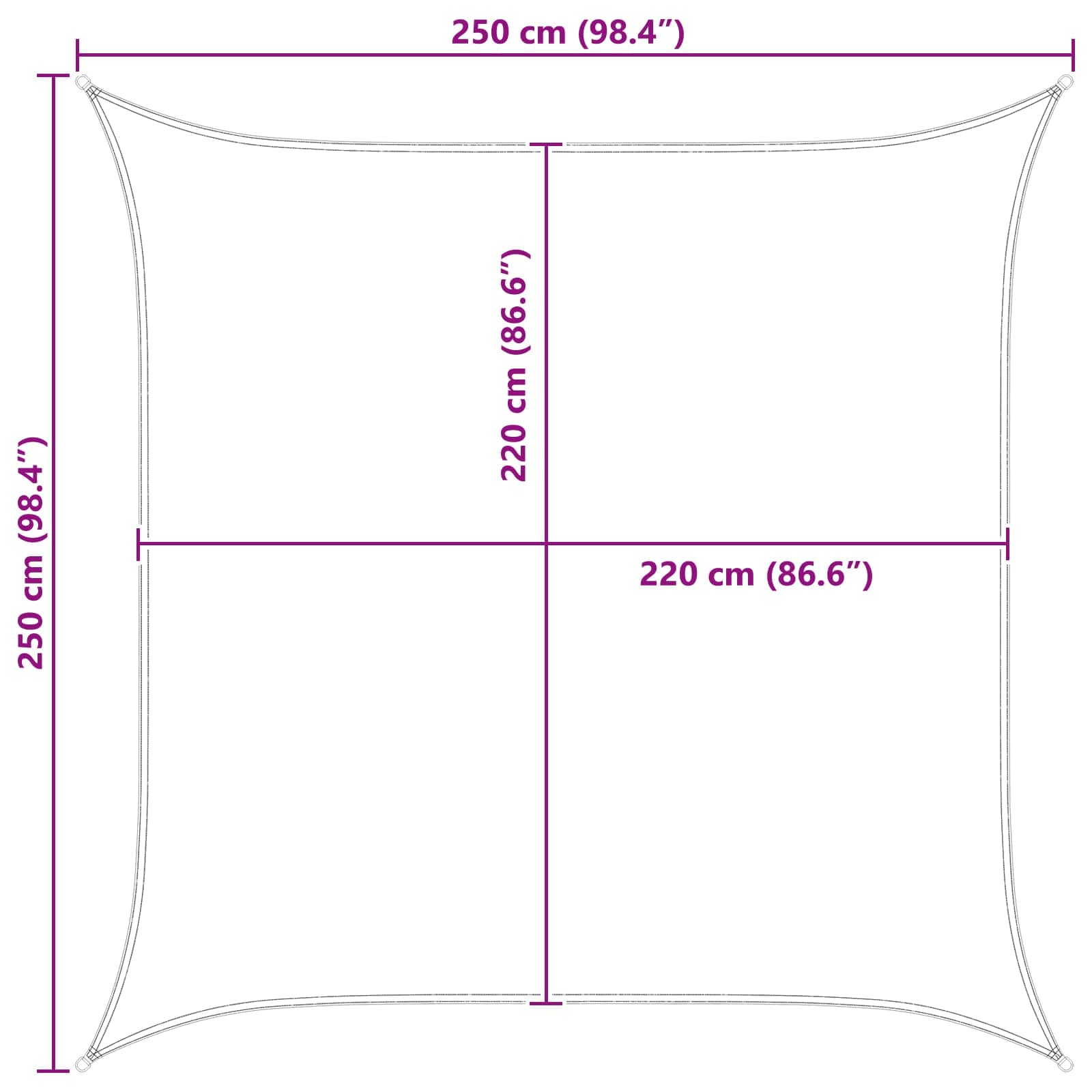 Jedro za sunce Narančasta i smeđa 2,5 x 2,5 m