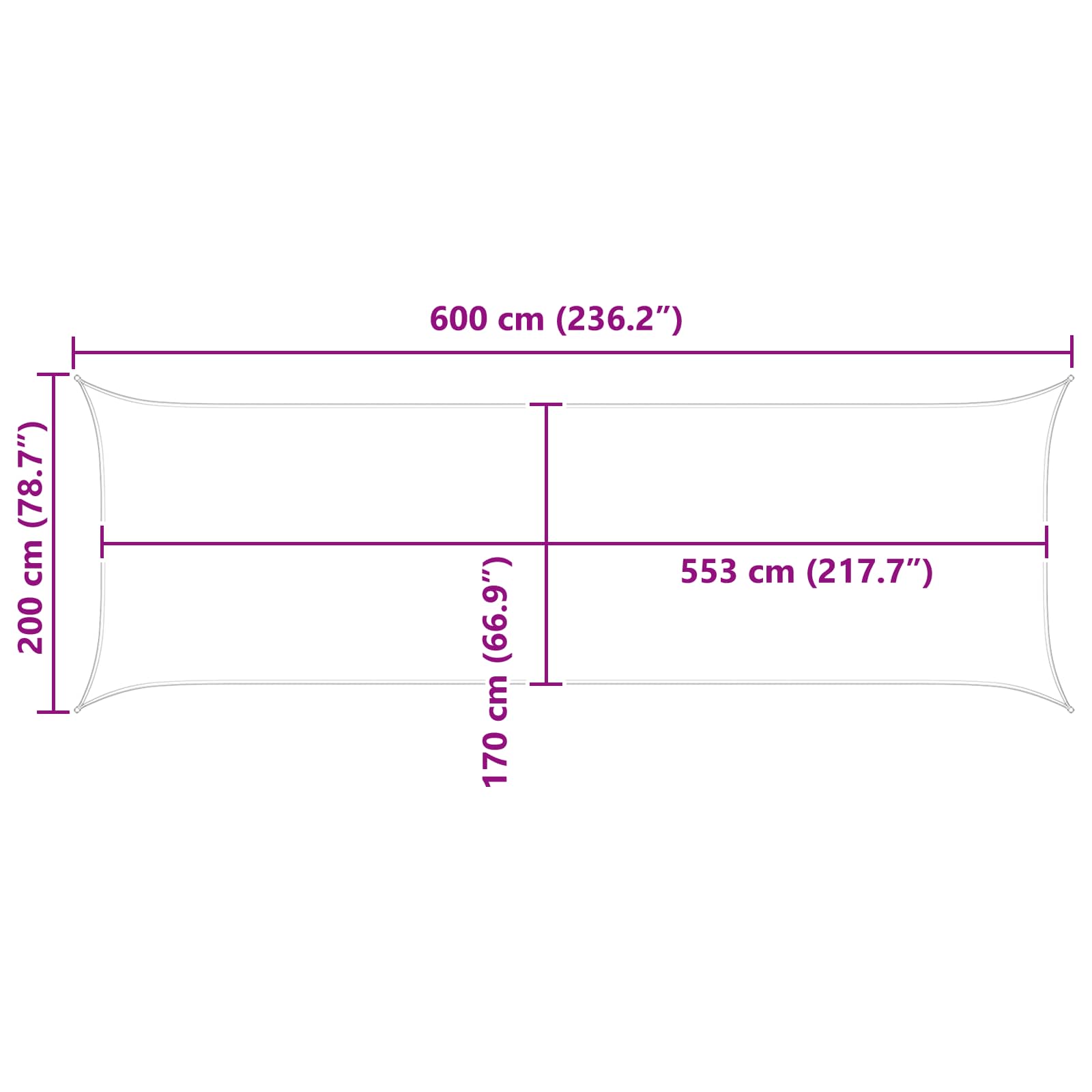 Jedro za sunce Tamnozelena 2 x 6 m 100% poliester Oxford