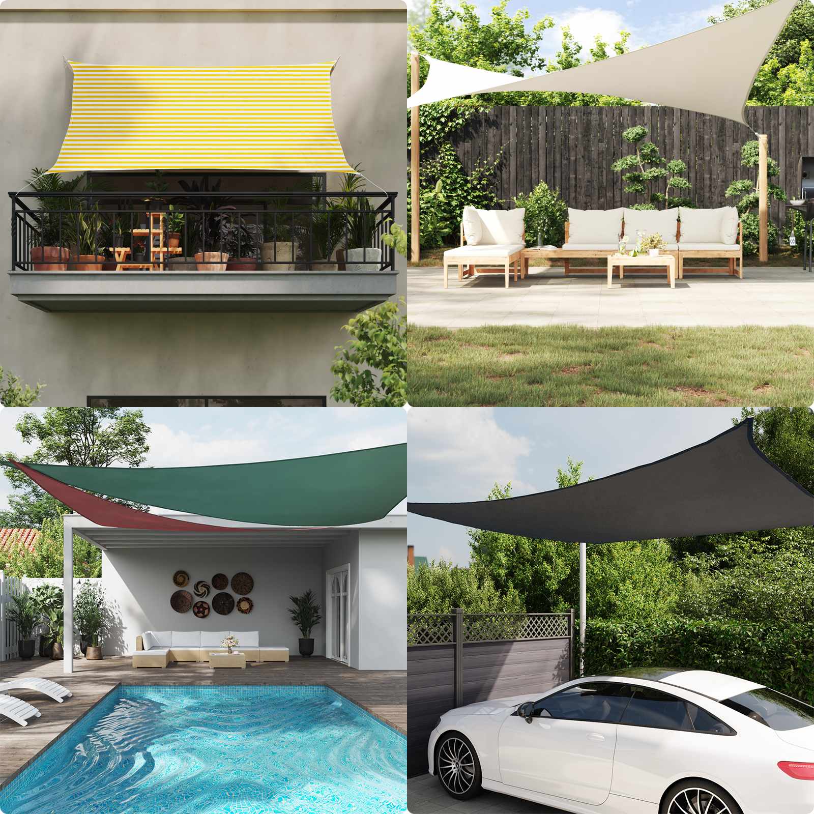 Jedro za sunce Žuta i bijela 2,5 x 3 m 100% poliester Oxford