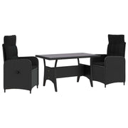 Vanjski set za objedovanje 3 pcs Crna poliratan