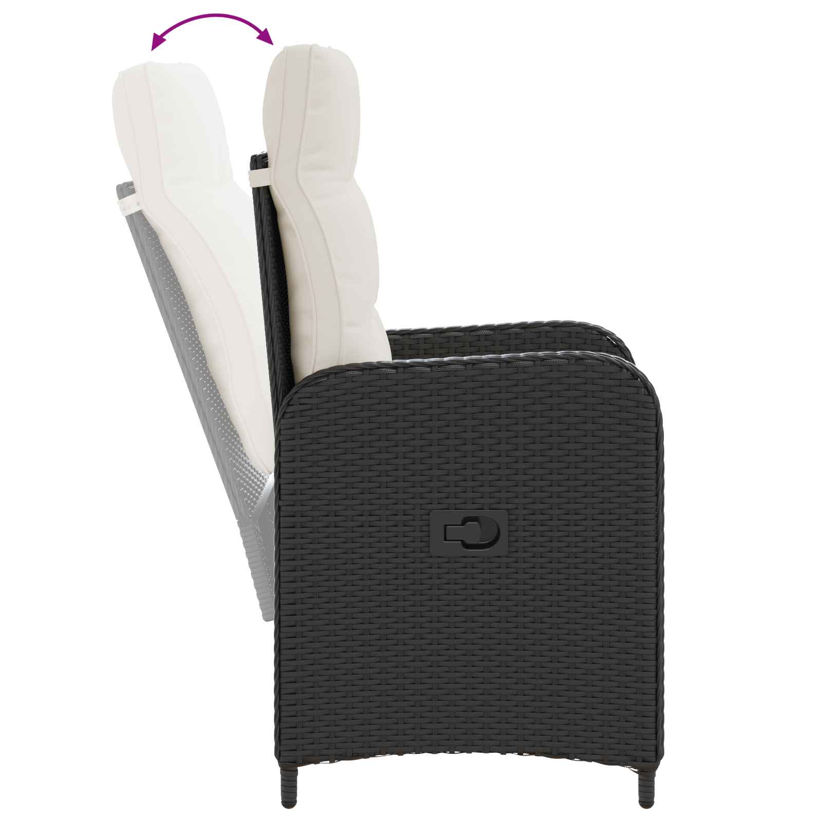 Vanjski set za objedovanje 3 pcs Crna i krem-bijela poliratan