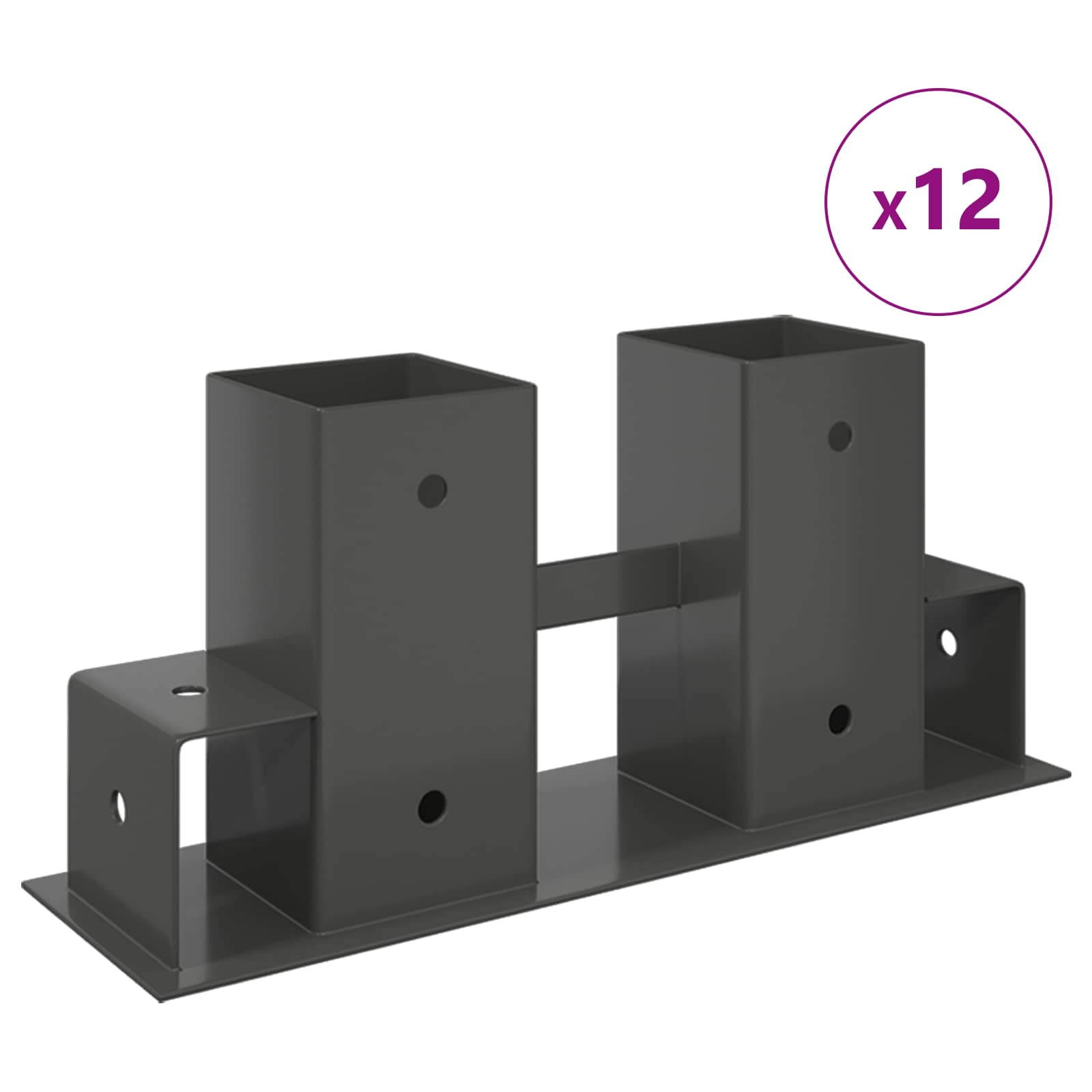 Pomoć za slaganje drva 12 pcs Antracit 34 x 10 x 15 cm Čelik