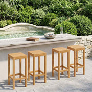 Barska stolica 4 pcs Prirodna 35 x 35 x 75 cm Čvrsto teak drvo
