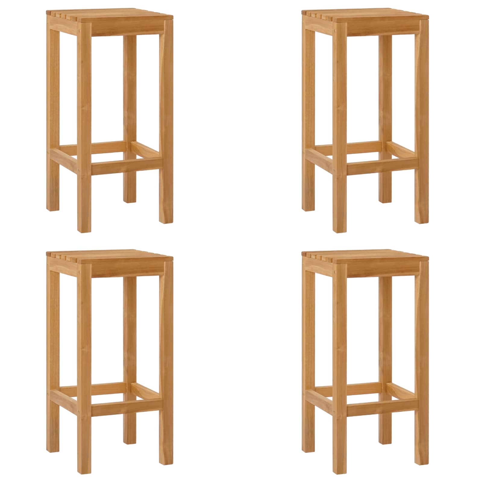 Barska stolica 4 pcs Prirodna Čvrsto teak drvo