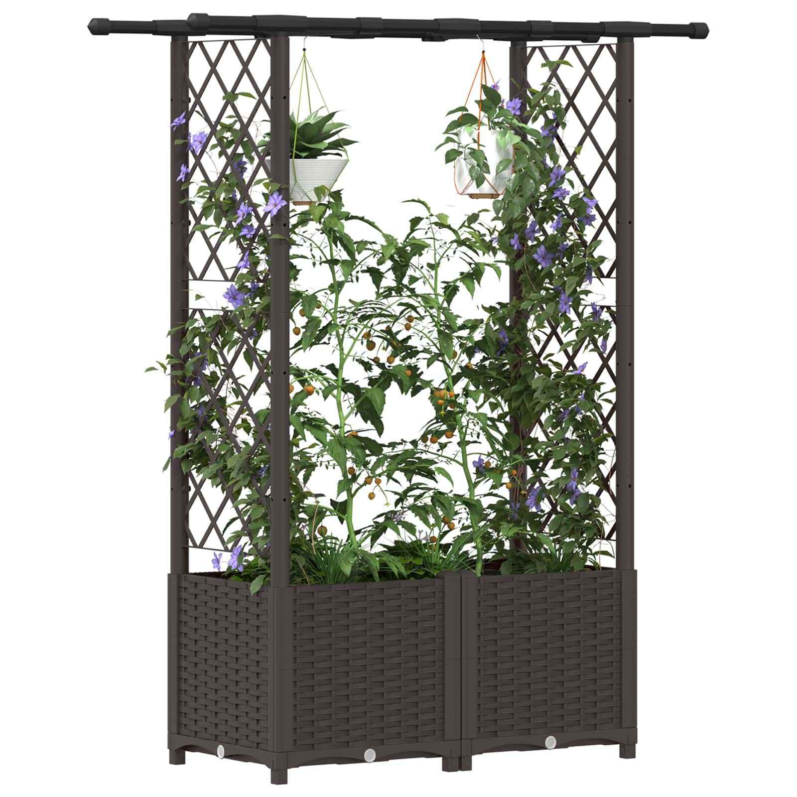 Povišeni krevet s mrežom i krovom Smeđa 124,5 x 40 x 138 cm PP