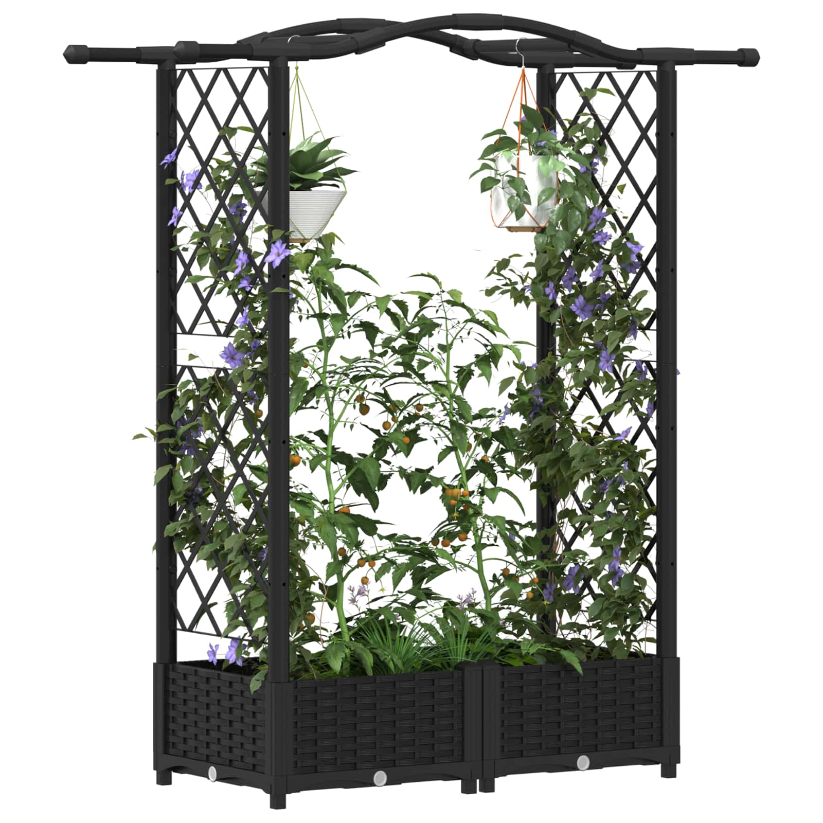 Povišeni krevet s mrežom i krovom Crna 124 x 40 x 125 cm PP