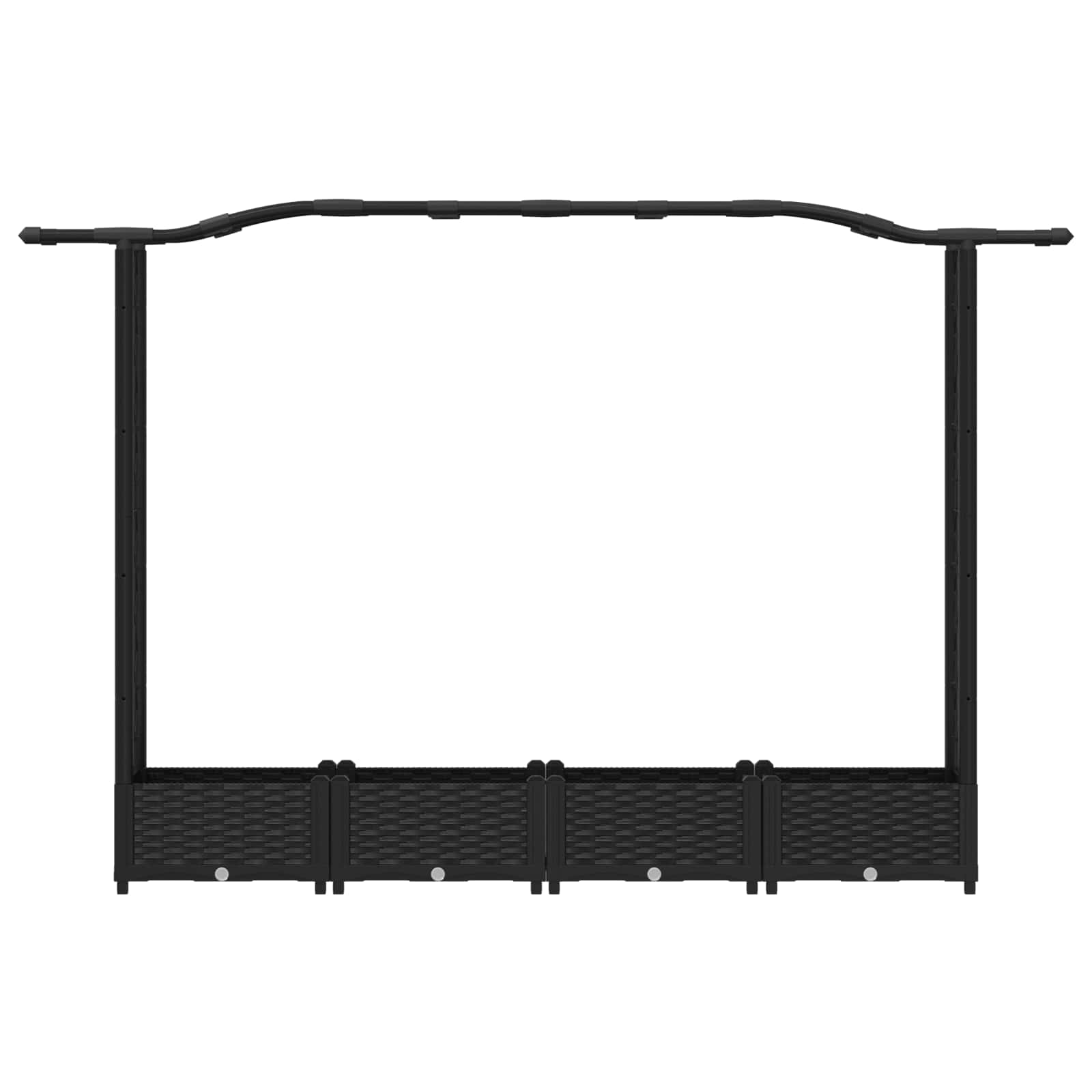 Povišeni krevet s mrežom i krovom Crna 207 x 40 x 126 cm PP