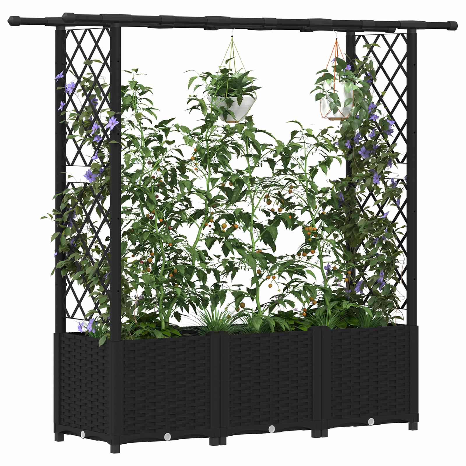 Povišeni krevet s mrežom i krovom Crna 162,5 x 40 x 138 cm PP