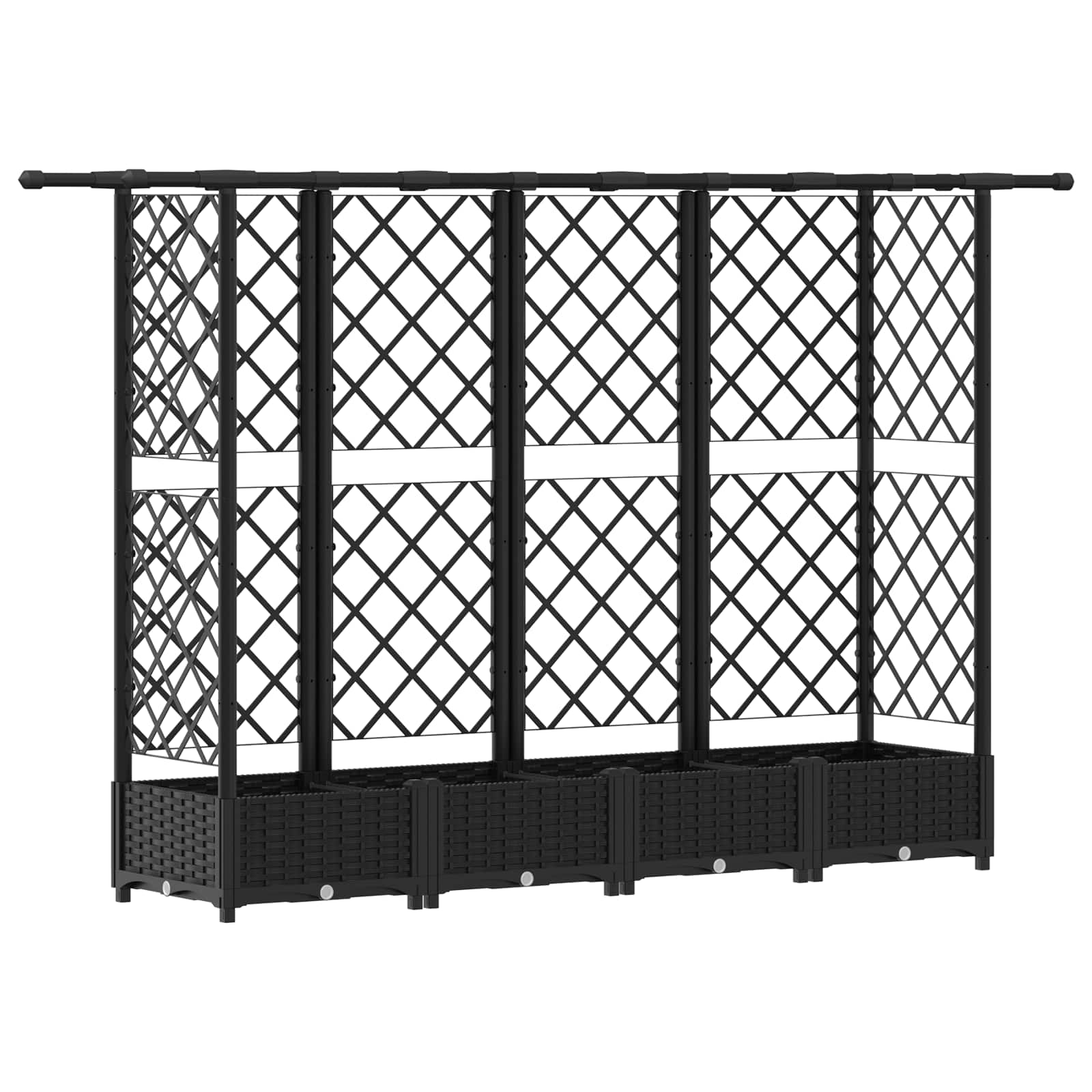 Povišeni krevet s mrežom i krovom Crna 202,5 x 40 x 123 cm PP