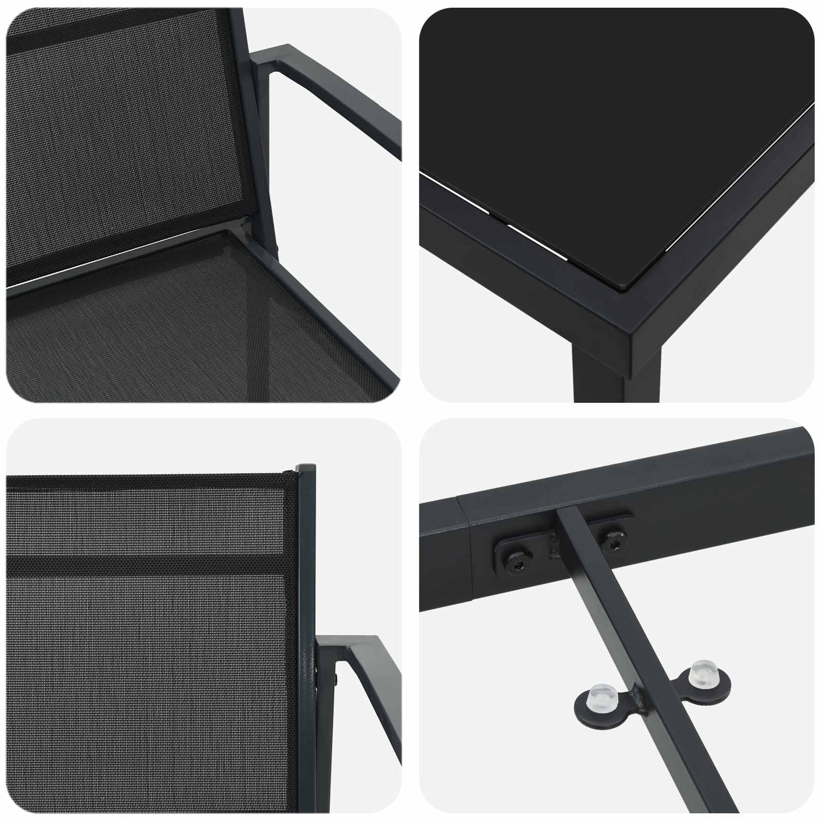 Set vanjskog namještaja 7 pcs Crna i antracit Tekstilen