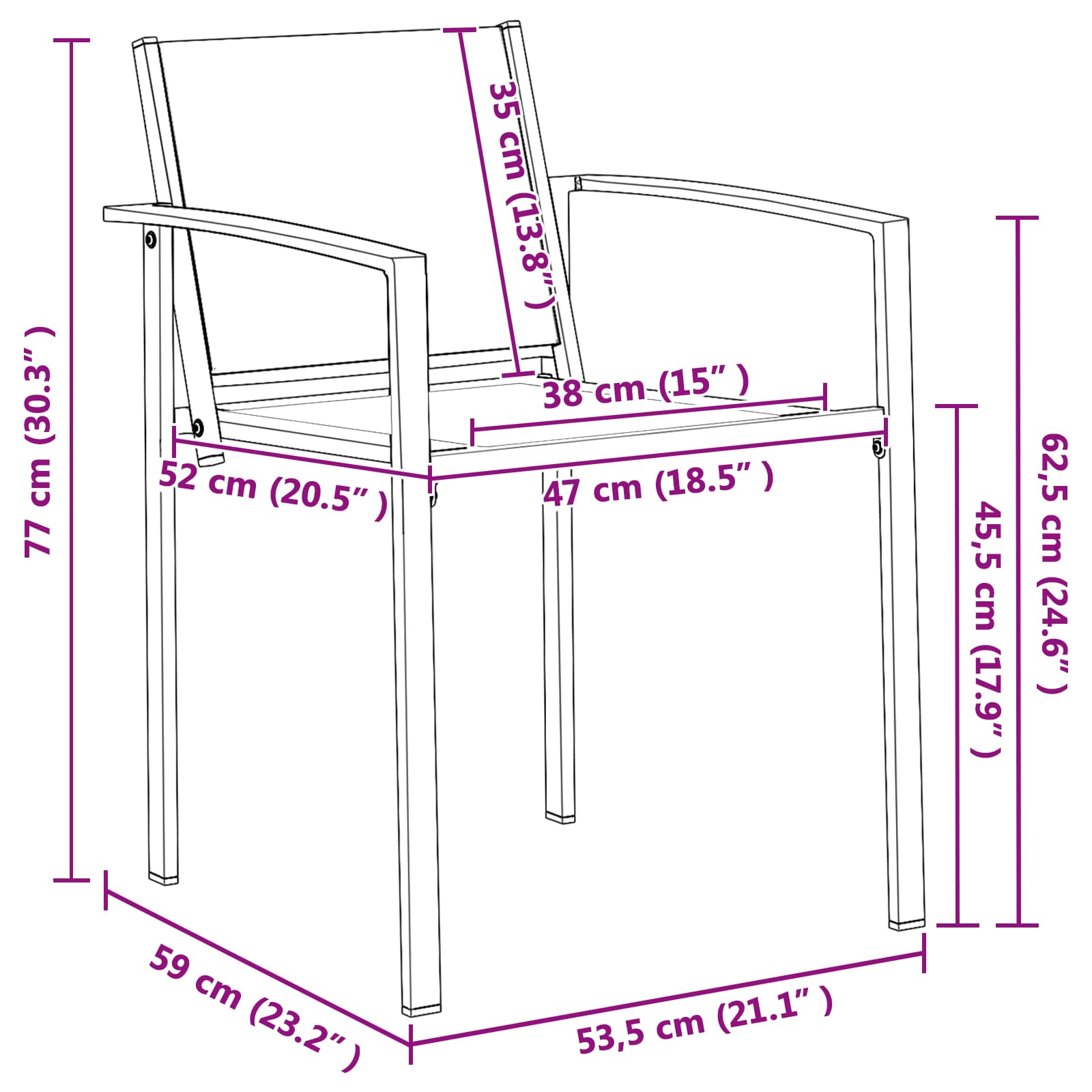 Set vanjskog namještaja 7 pcs Crna i antracit Tekstilen