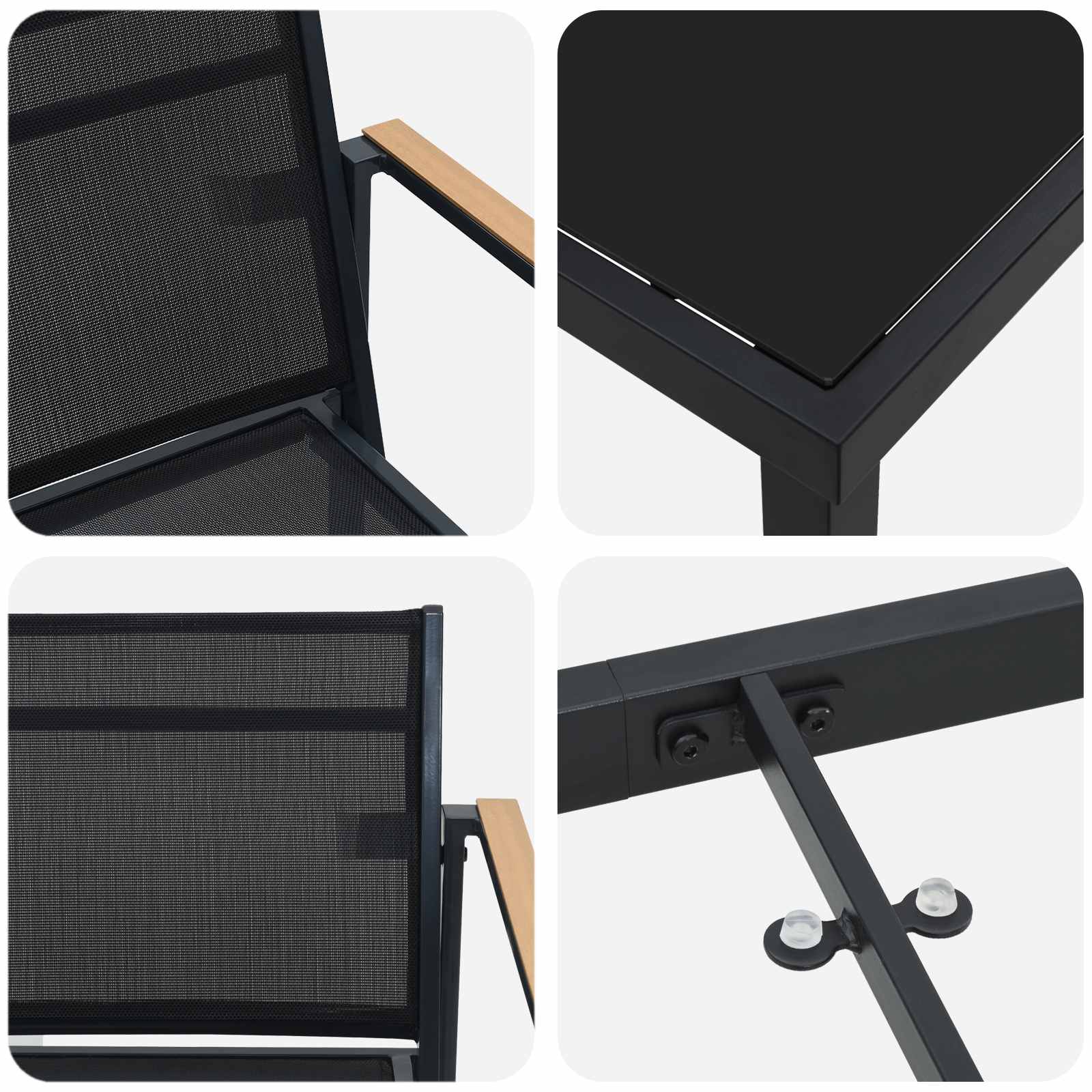 Set vanjskog namještaja 5 pcs Crna i antracit 80 x 80 x 73 cm