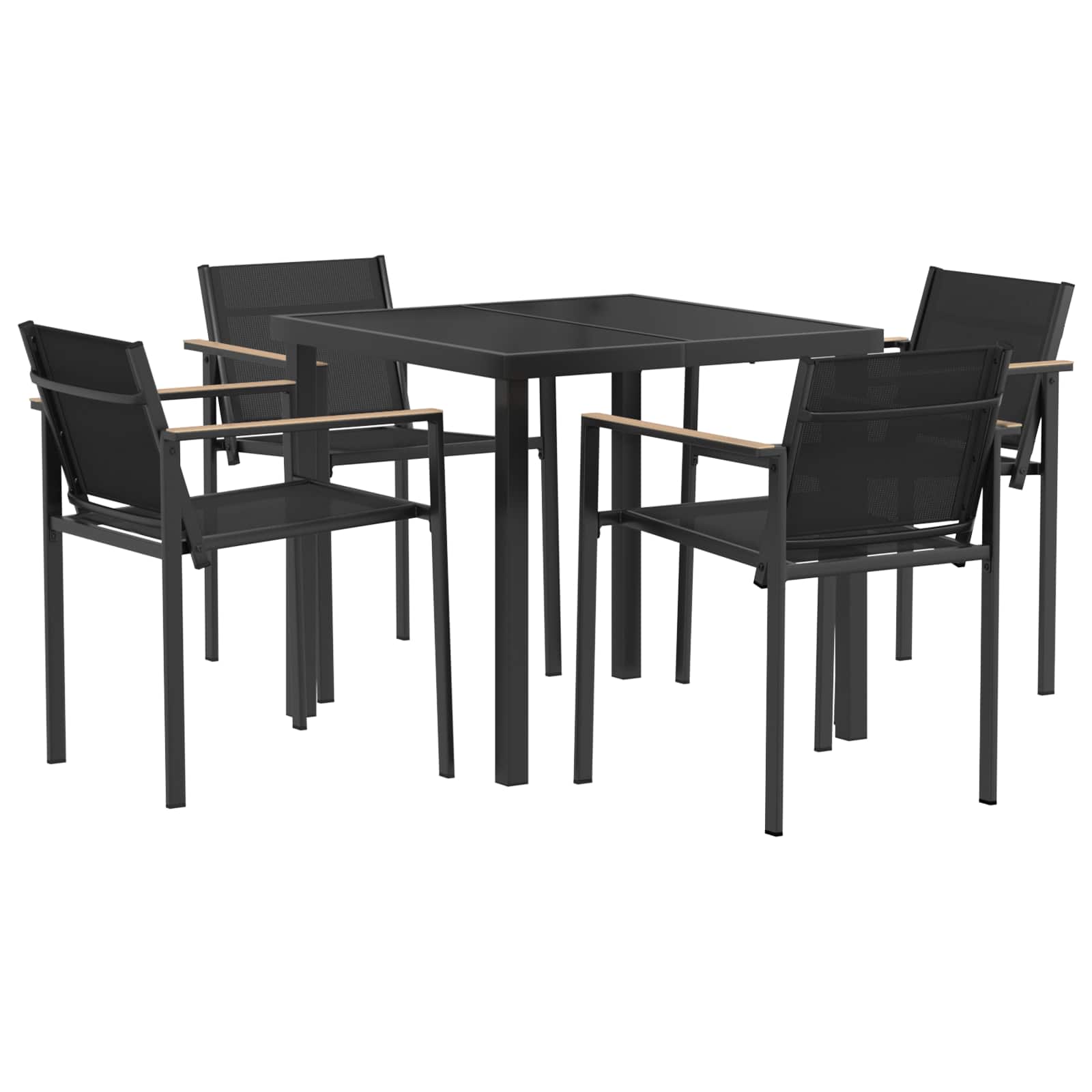 Set vanjskog namještaja 5 pcs Crna i antracit 80 x 80 x 73 cm