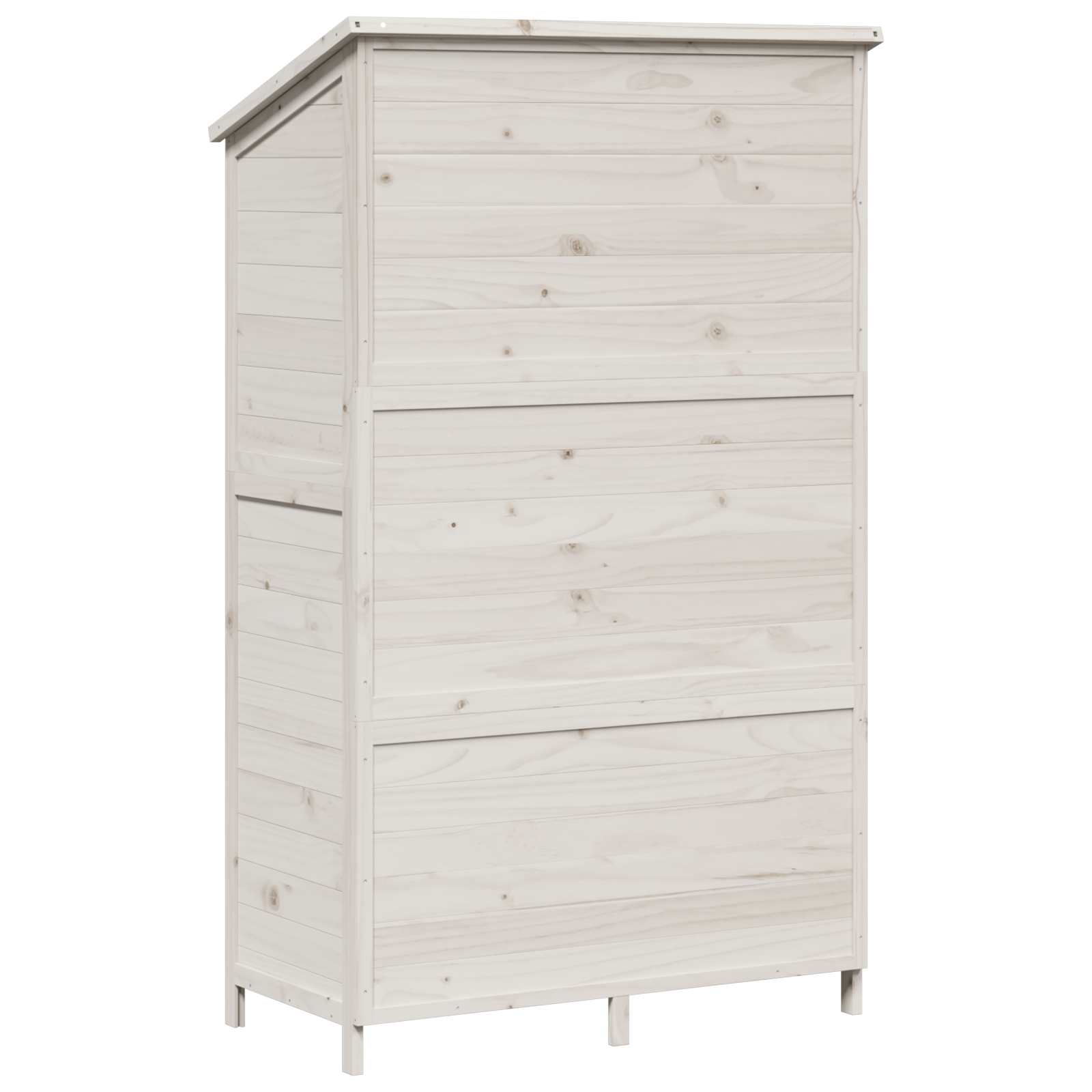 Vrtna Šupa s krovom Bijela 106,5 x 56 x 176 cm Čvrsto drvo jele