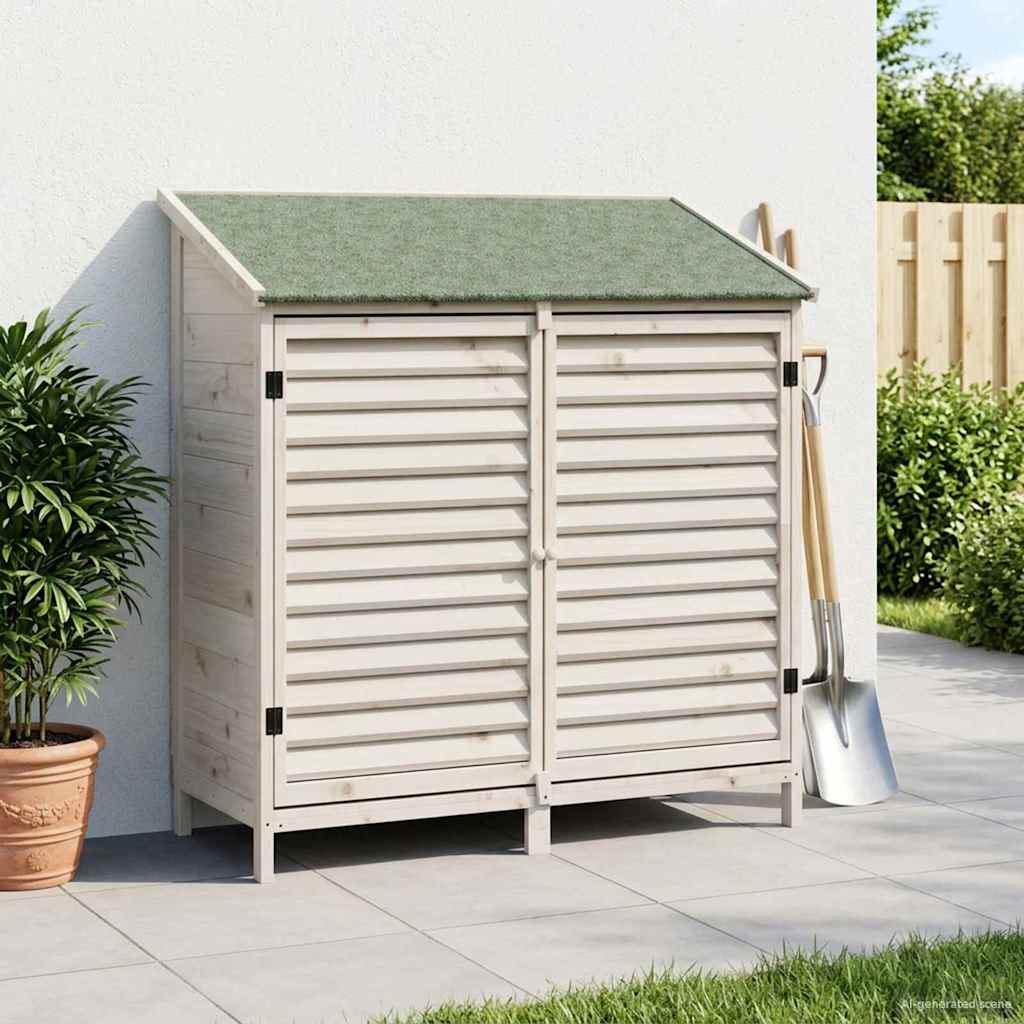 Vrtna Šupa Bijela 106 x 56 x 113,5 cm Čvrsto drvo jele