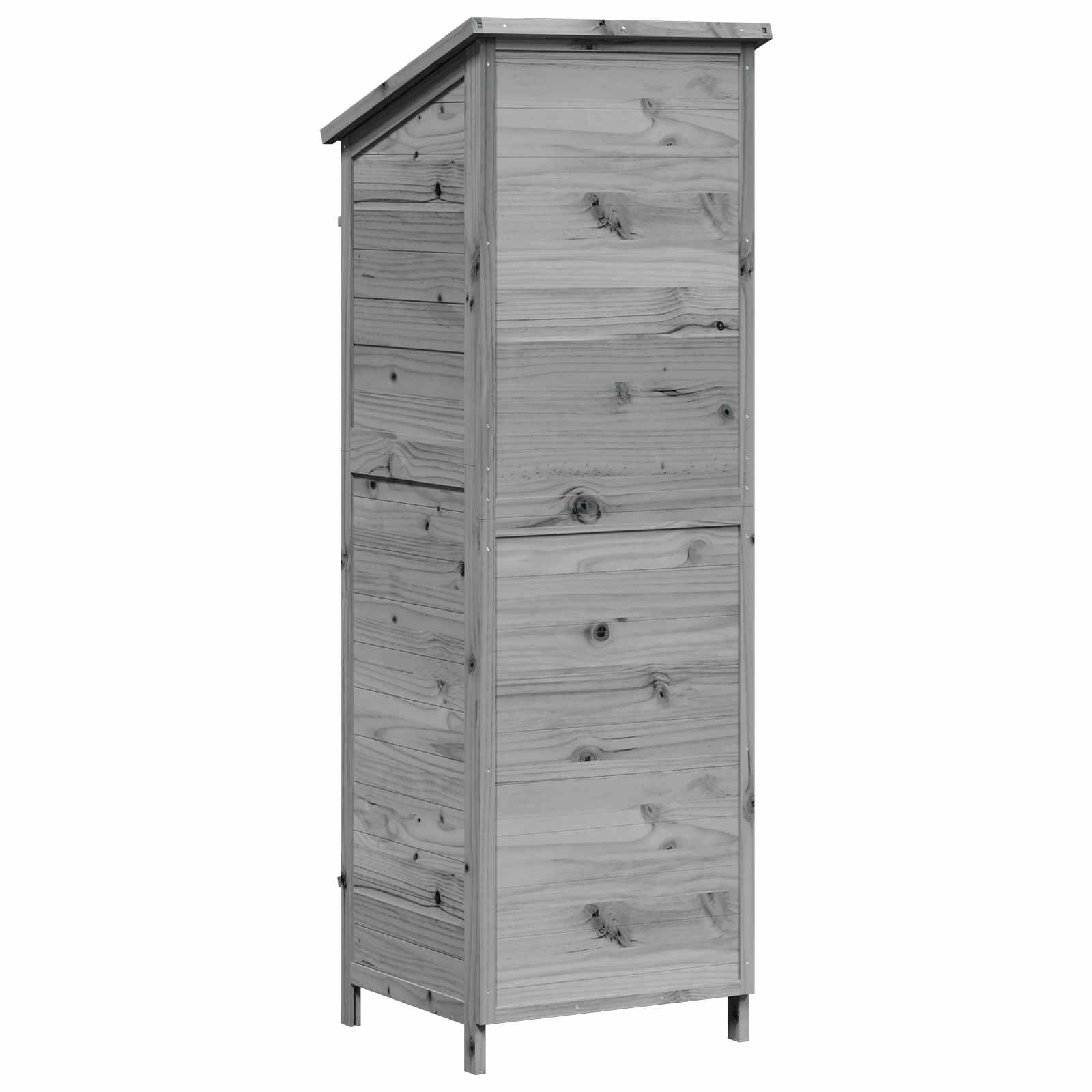 Vrtna Šupa s krovom Siva 59 x 56 x 176 cm Čvrsto drvo jele