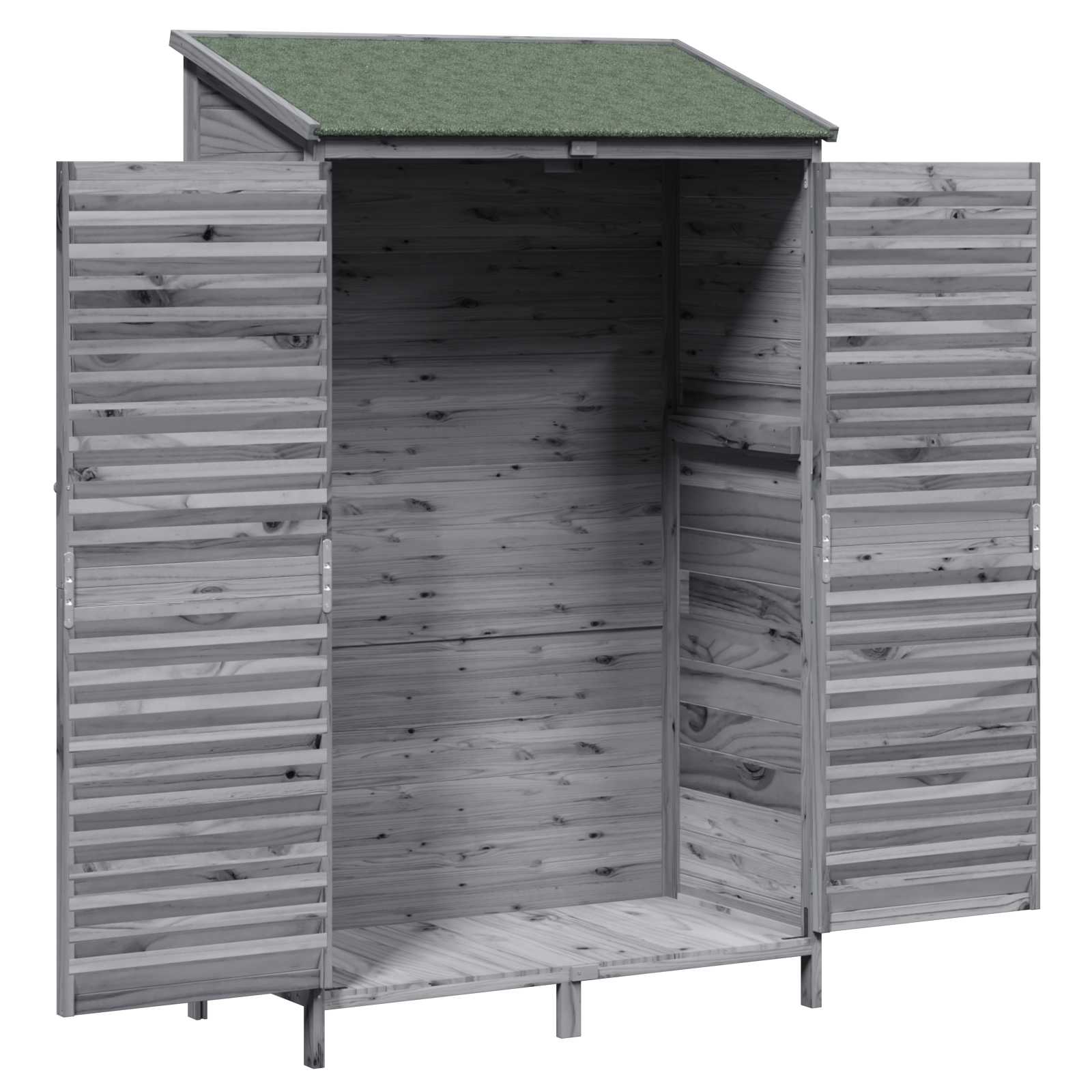 Vrtna Šupa Siva 106 x 56 x 176,5 cm Čvrsto drvo jele