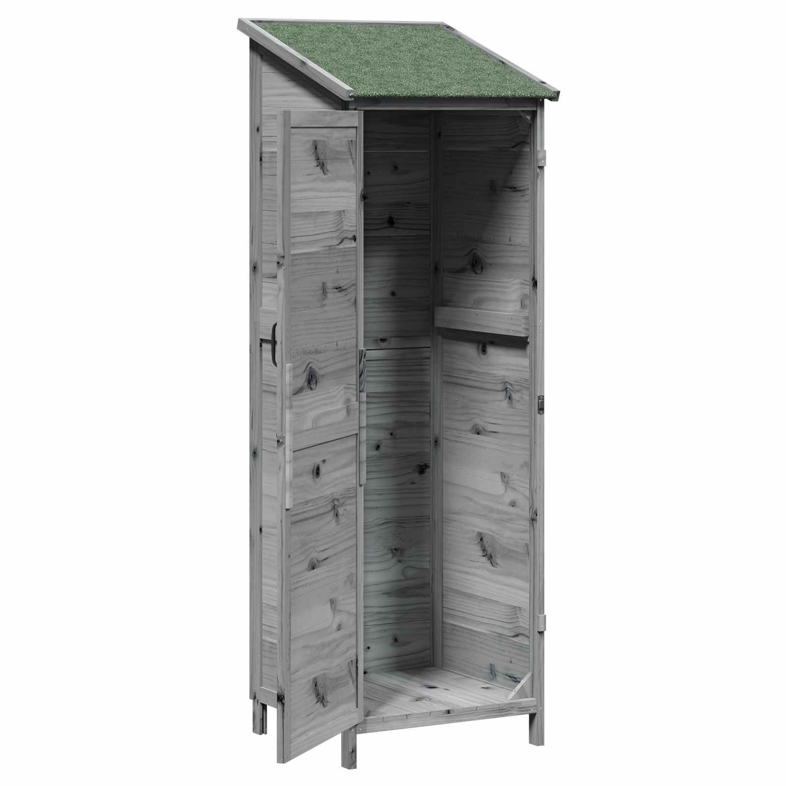 Vrtna Šupa s krovom Siva 59,5 x 56 x 176,5 cm Čvrsto drvo jele