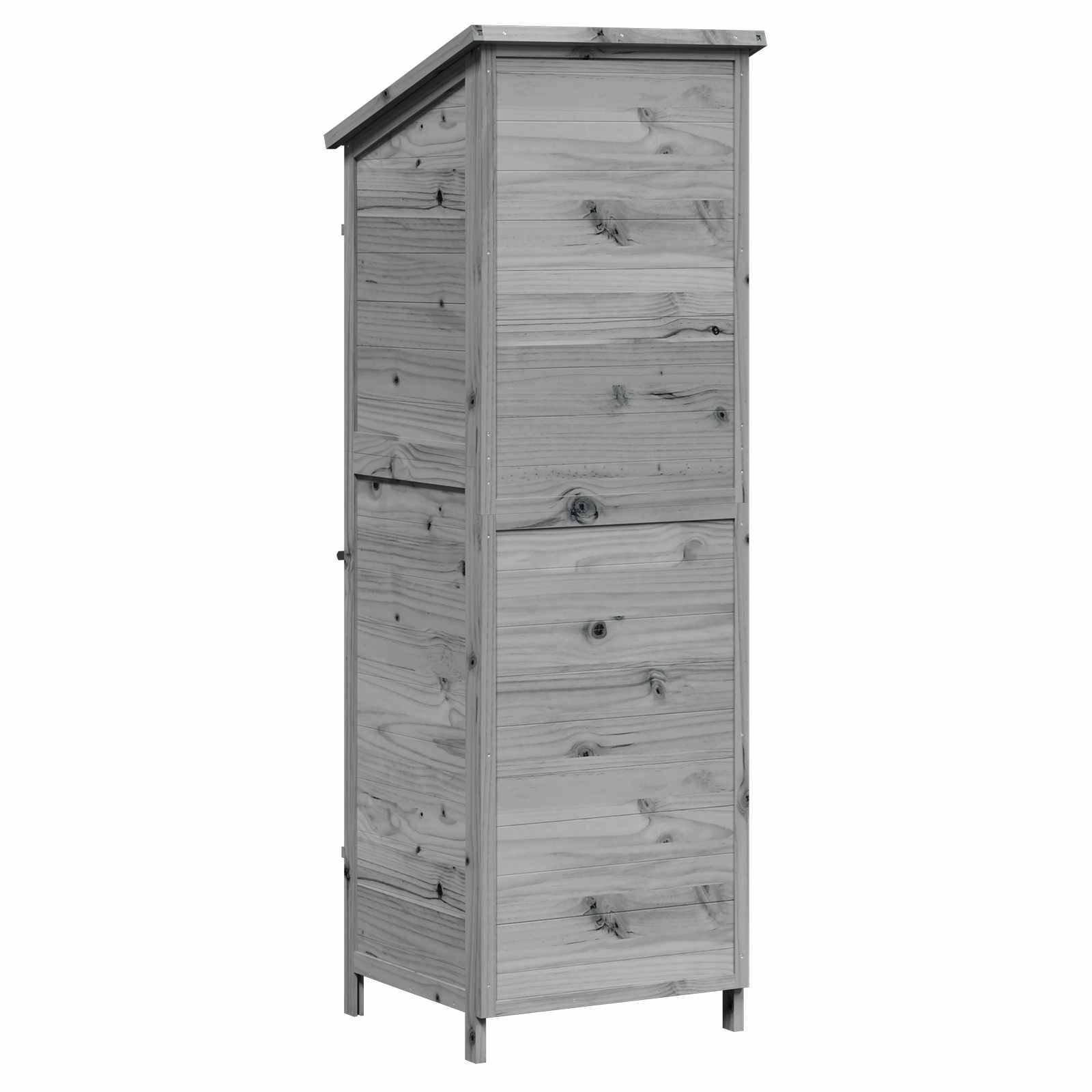 Vrtna Šupa s krovom Siva 59,5 x 56 x 176,5 cm Čvrsto drvo jele