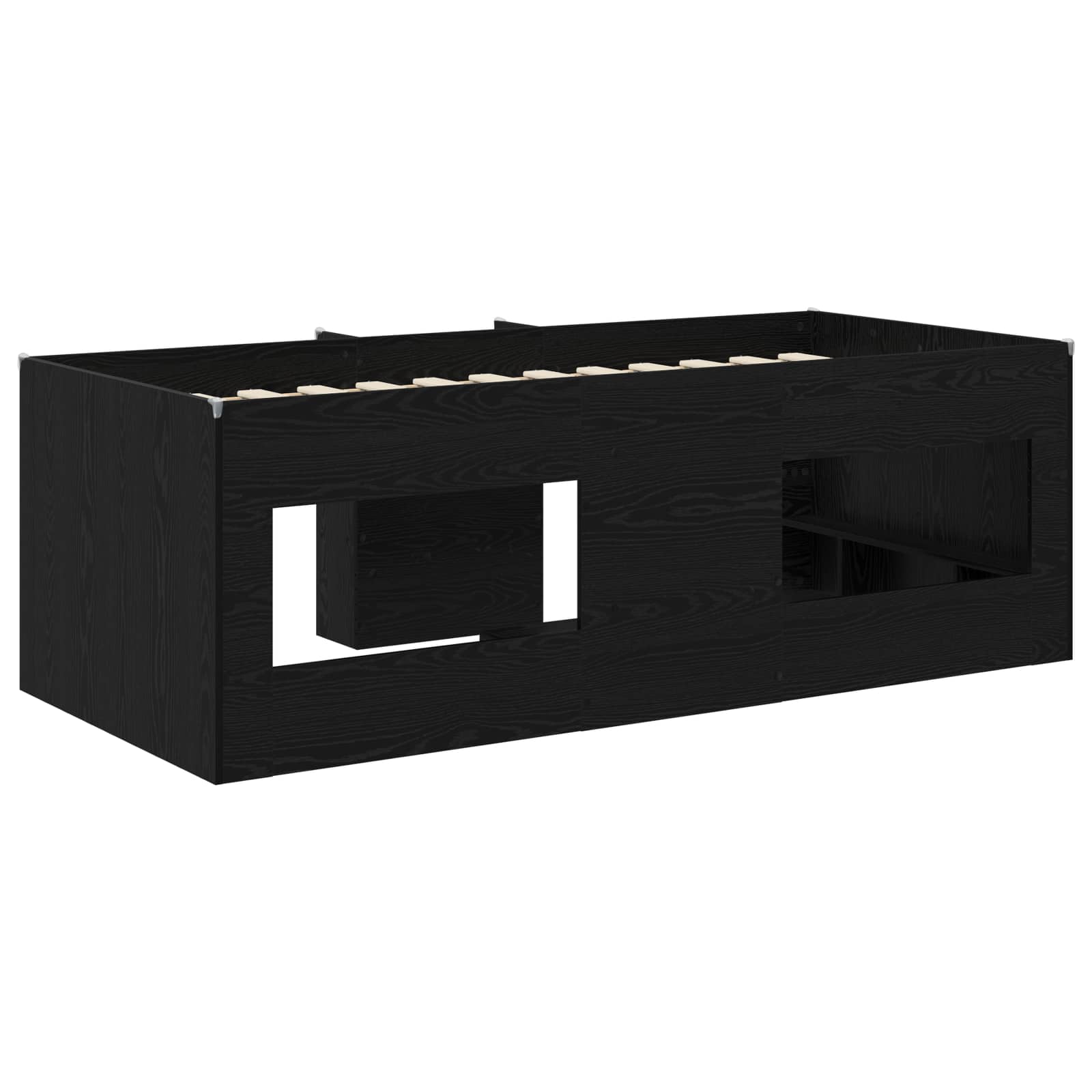 Kreveta za visoko spavanje djece 2 pcs Crni hrast