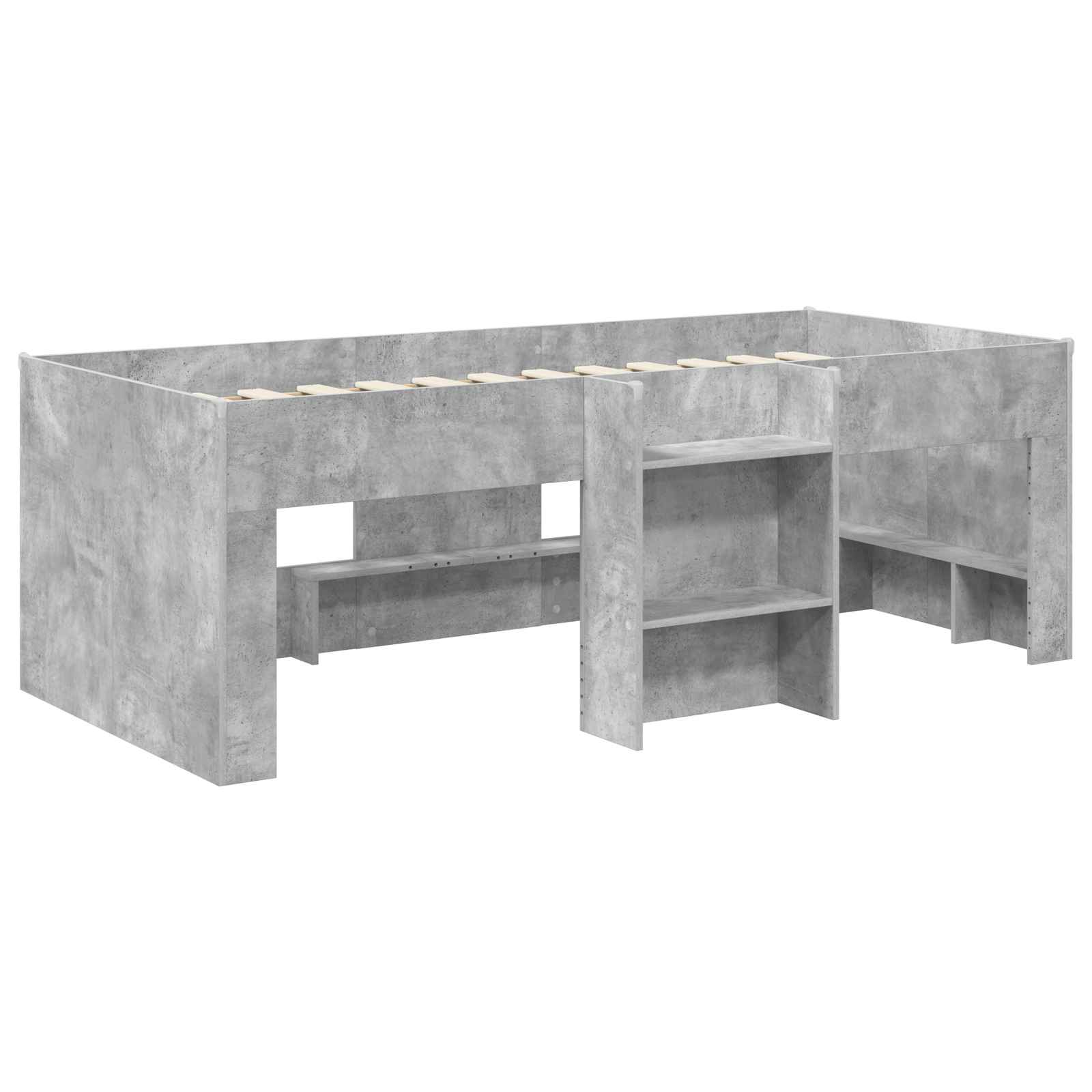 Kreveta za visoko spavanje djece 2 pcs Betonska siva
