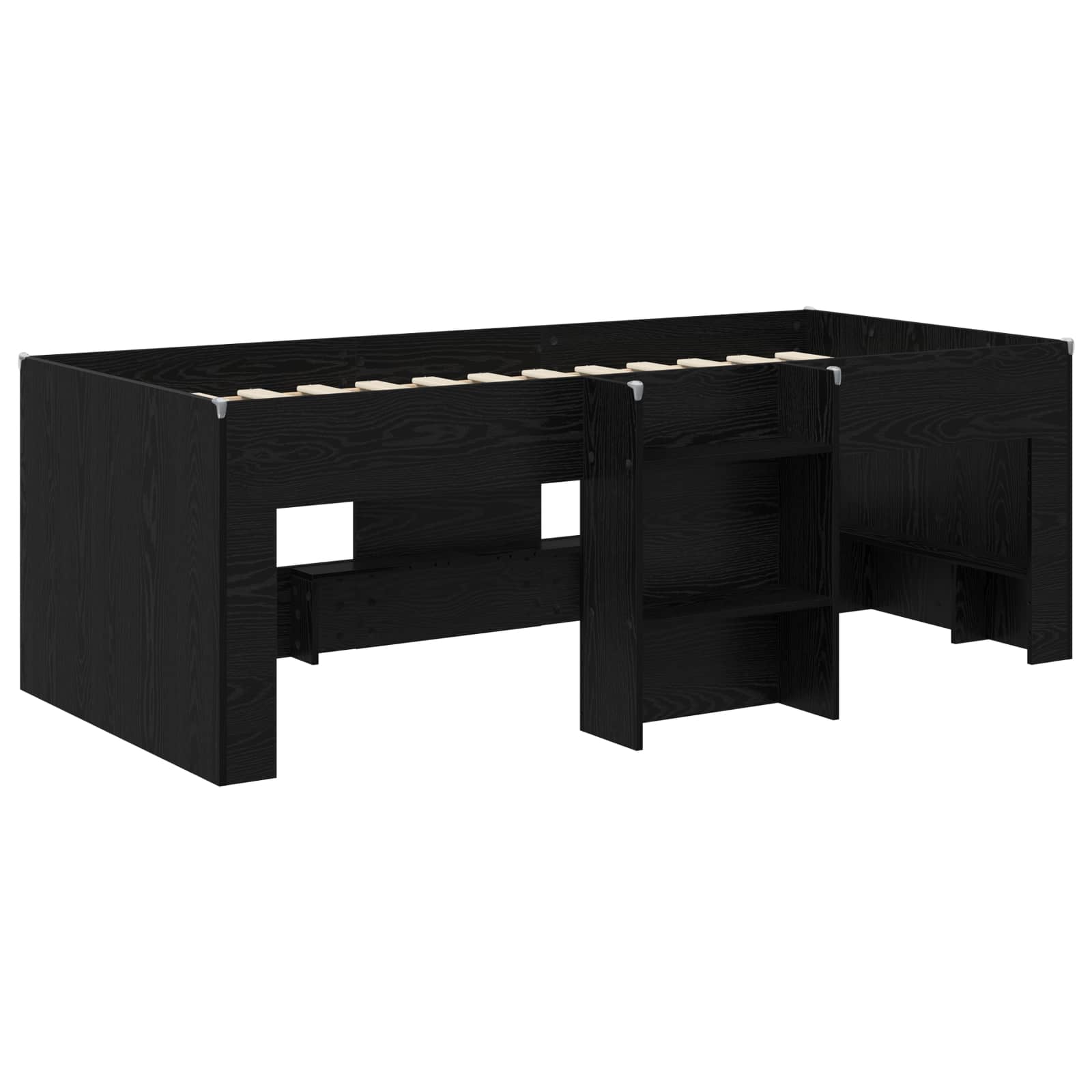 Kreveta za visoko spavanje djece 2 pcs Crni hrast 90 x 190 cm