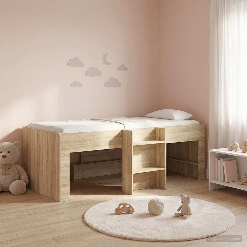 Kreveta za visoko spavanje djece 2 pcs Hrast sonoma 90 x 190 cm