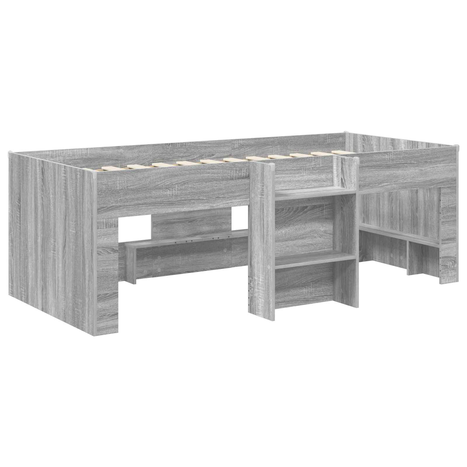 Kreveta za visoko spavanje djece 2 pcs Siva Sonoma 90 x 190 cm