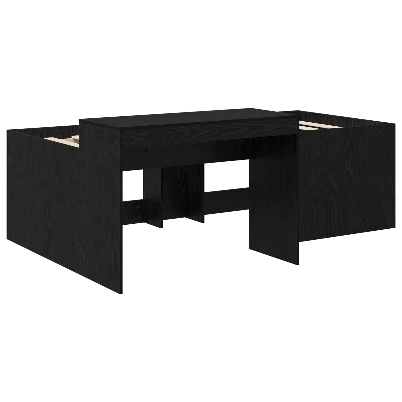 Krevet za djecu s visokim okvirom i stolom Crna 80 x 200 cm